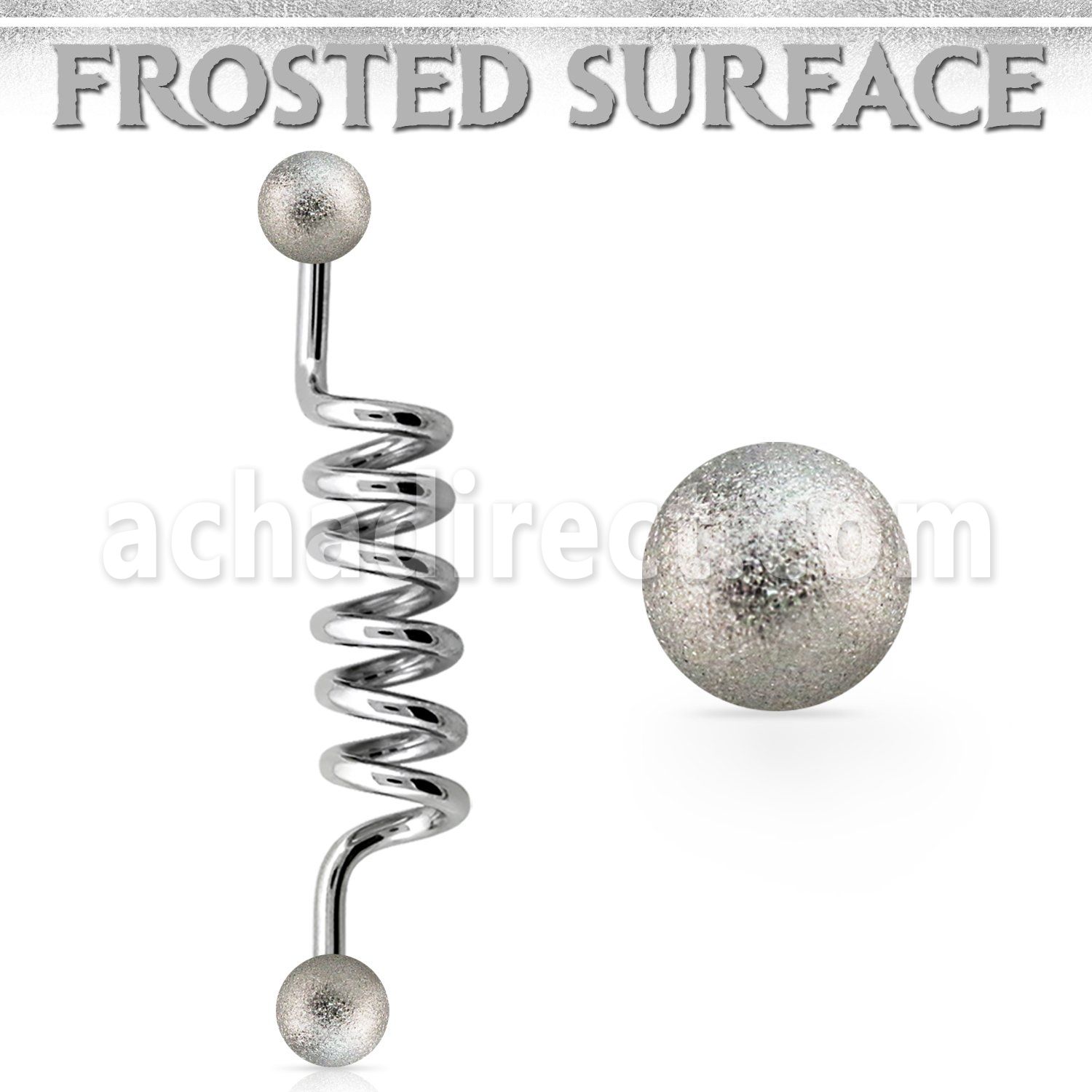 indfo5 steel industrial coil barbell w 5mm frosted steel balls