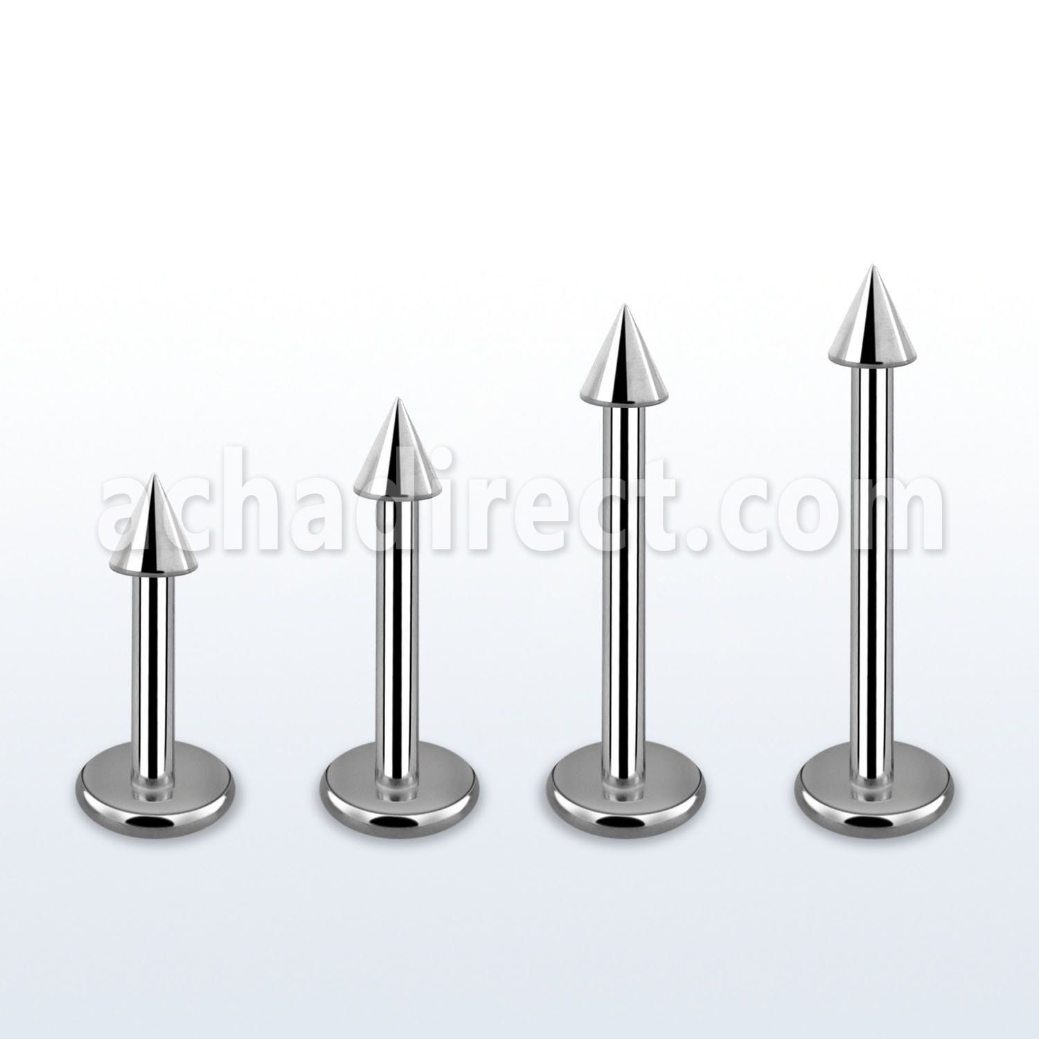 lbcn2 surgical steel labret with 2mm cone length 6mm 12mm