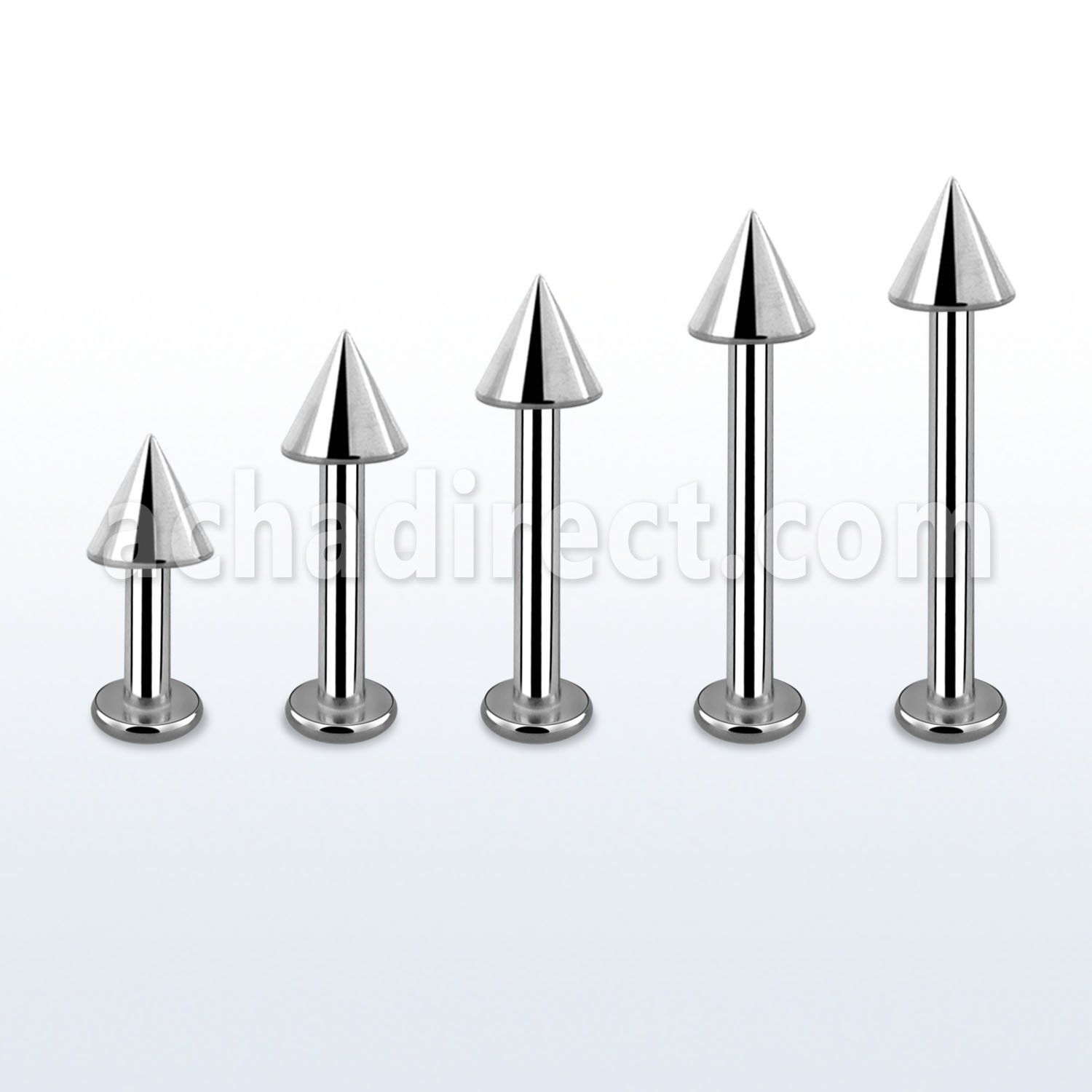 lbcn4 surgical steel labret with 4mm cone length 6mm 12mm