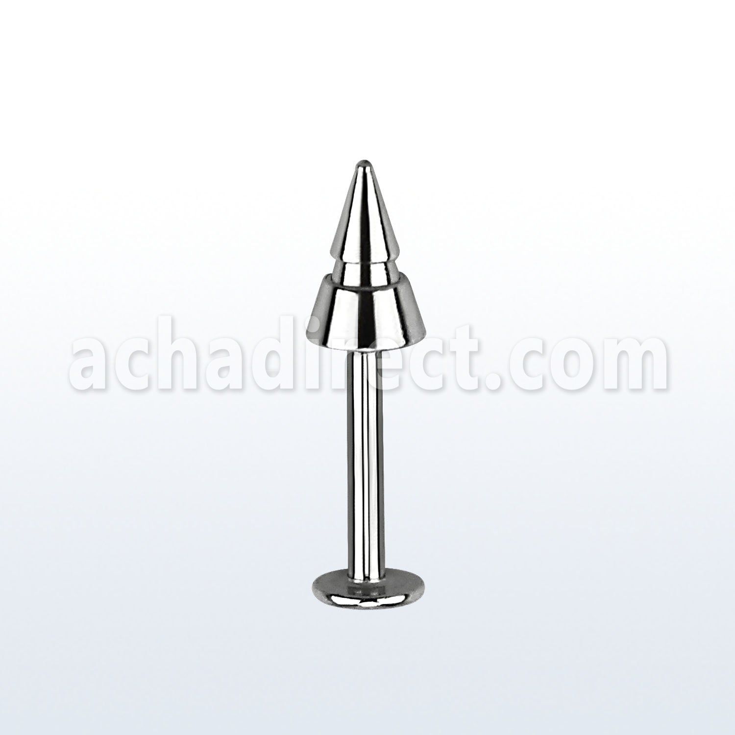 lbcn4e surgical steel labret with 4mm grooved layered cone