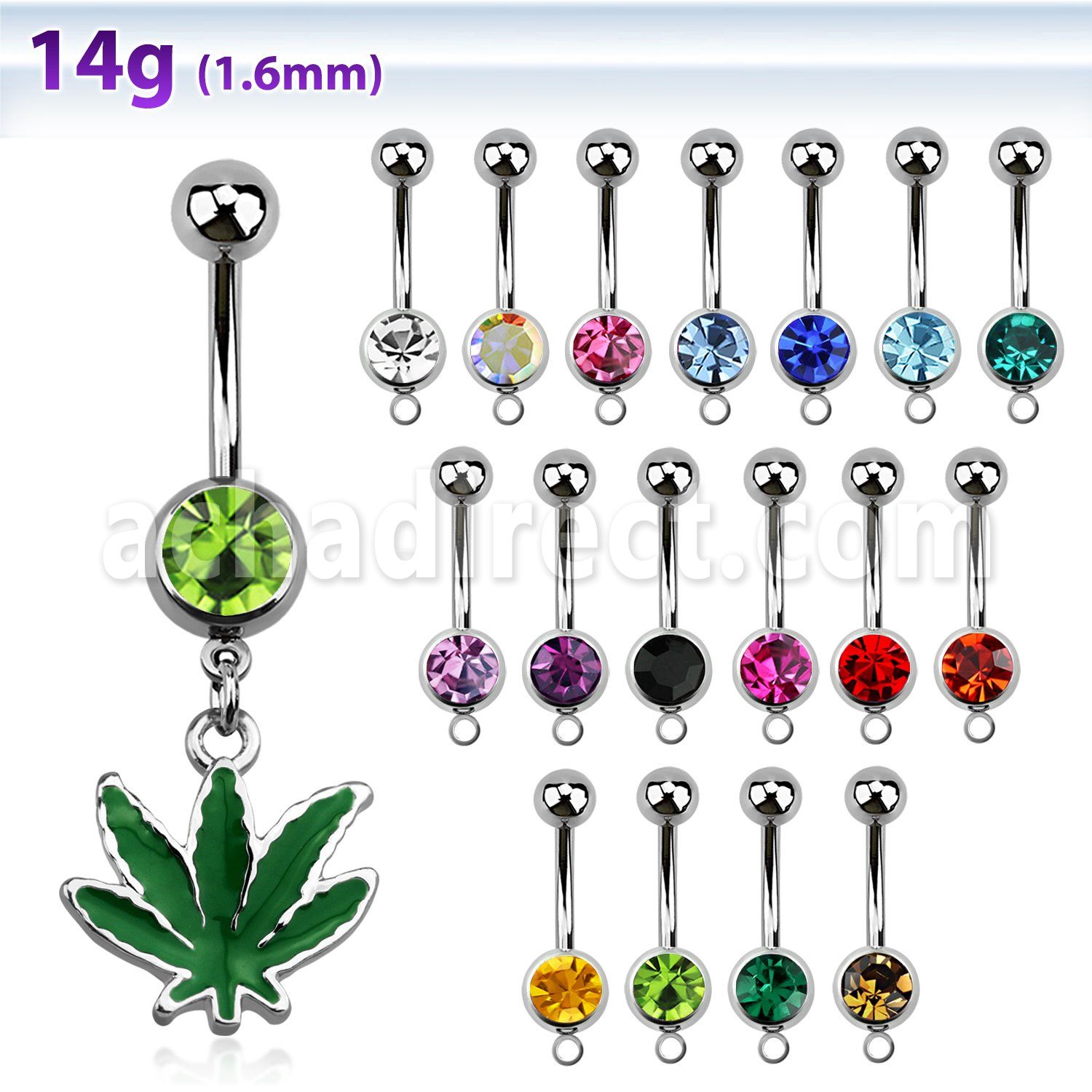mcd432 steel belly banana w dangling green marihuana leaf