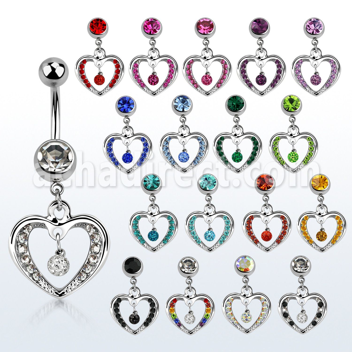mcd571fr steel belly banana w resin covered crystal ball in heart
