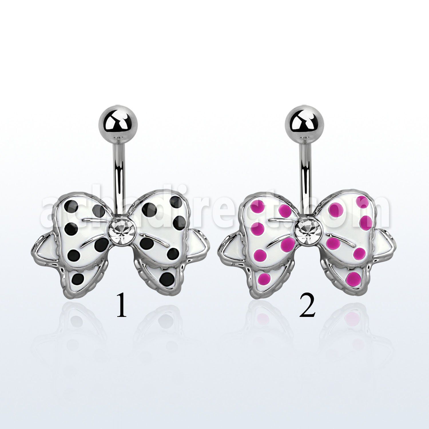 mcd594 steel belly banana w a color painted bow w cute dots