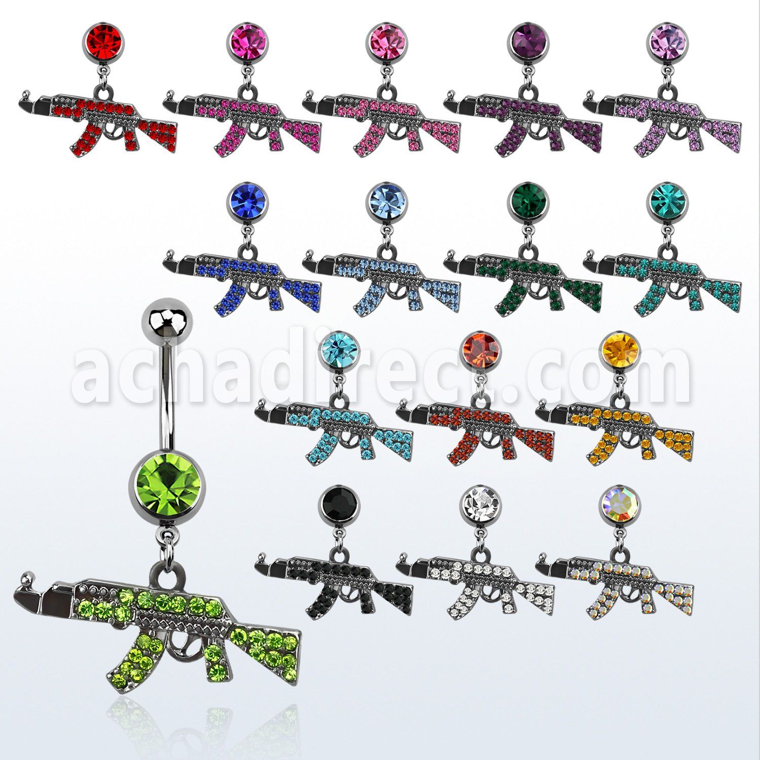 mcd631 316l steel belly banana with jewel ball crystal gun