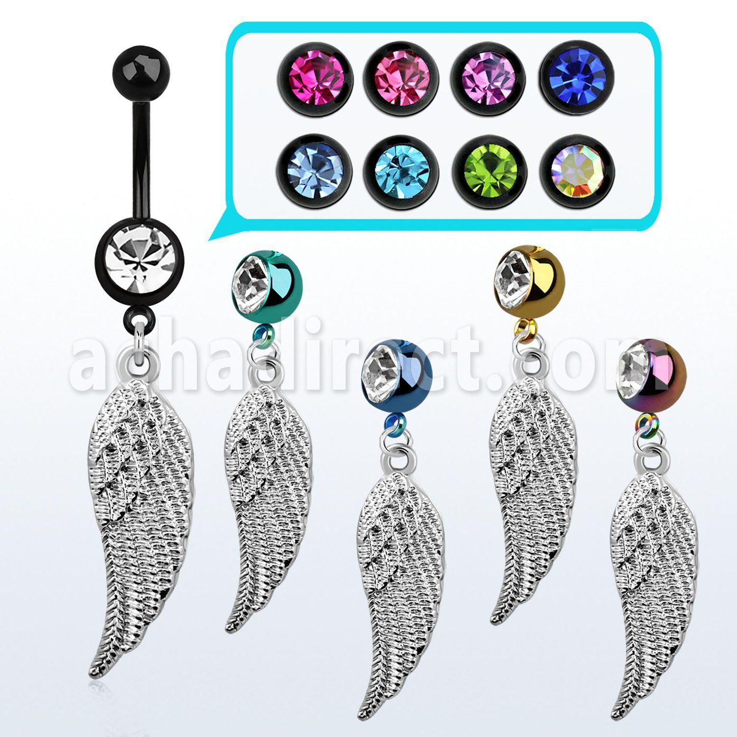 mdk593 pvd 316l steel belly banana w anodized ball bird wing