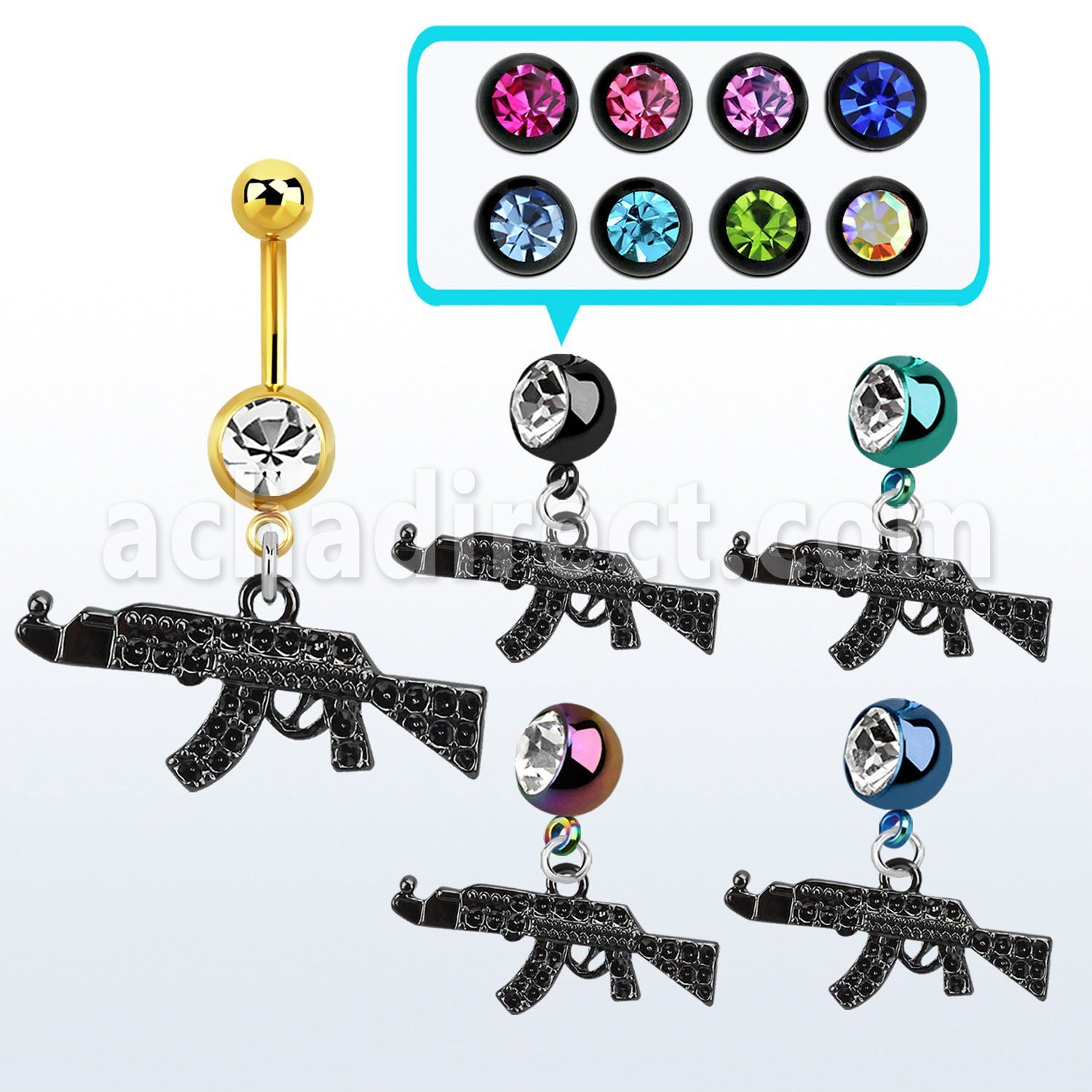 mdk631k pvd 316l steel belly banana w dangling black ak47