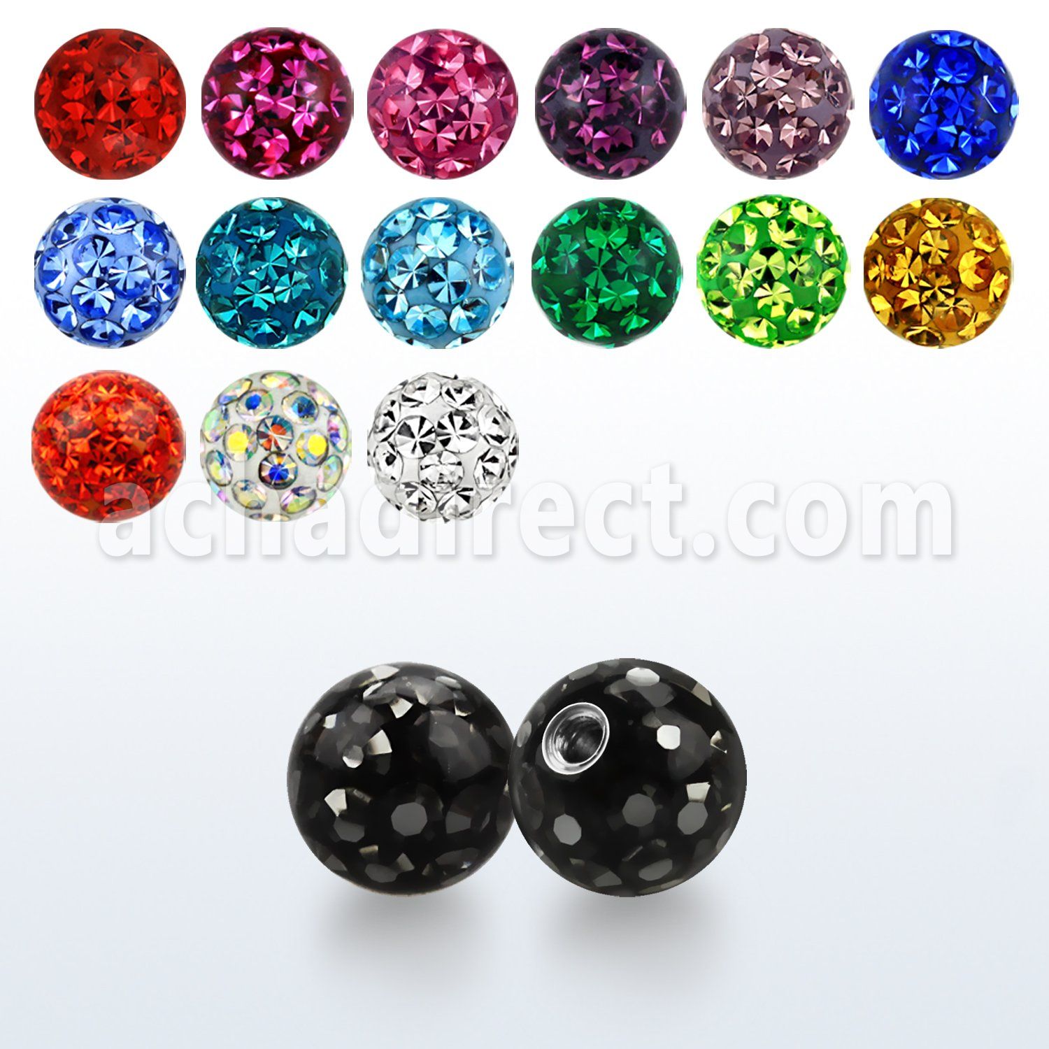 mfr5s 1 piece 5mm ball with ferido glued multi crystals