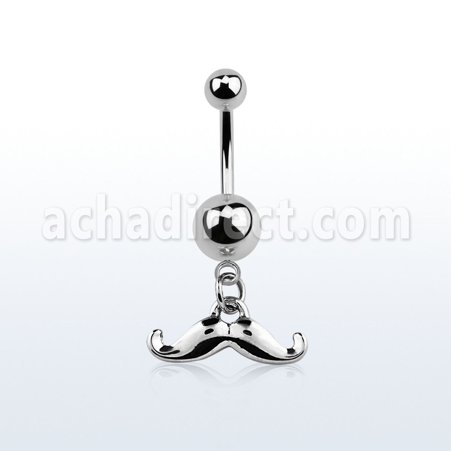 msd517 plain steel belly banana with dangling happy mustache