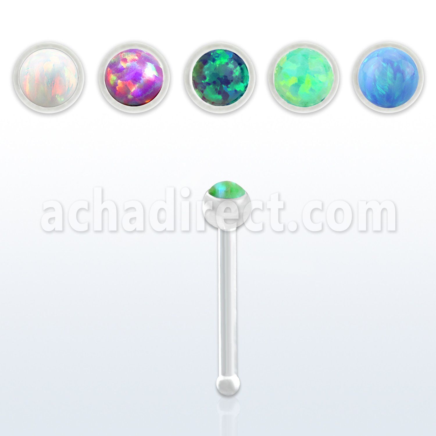 nbao1 acrylic nose bone w a 1.5mm synthetic opal