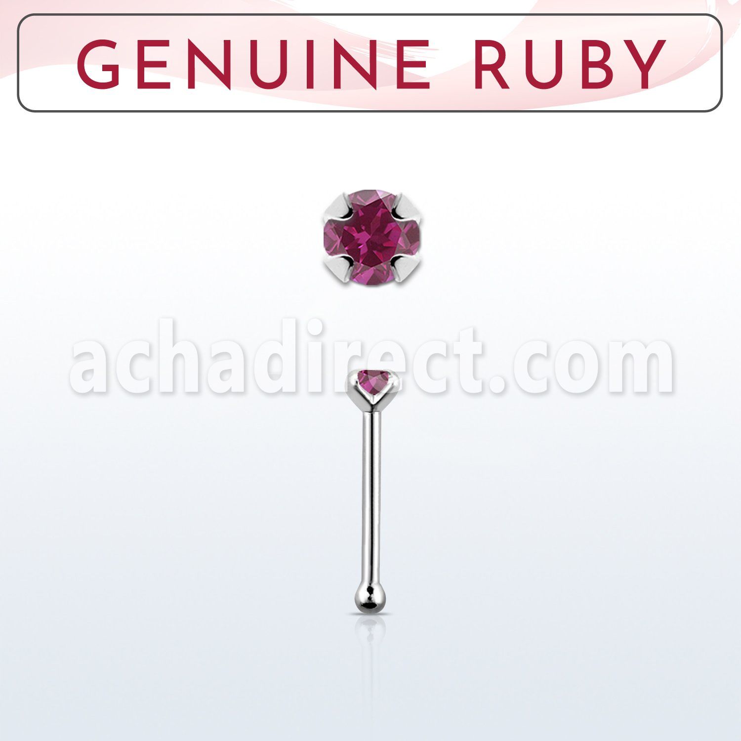 nbpge5 925 silver nose bone w a ruby stone