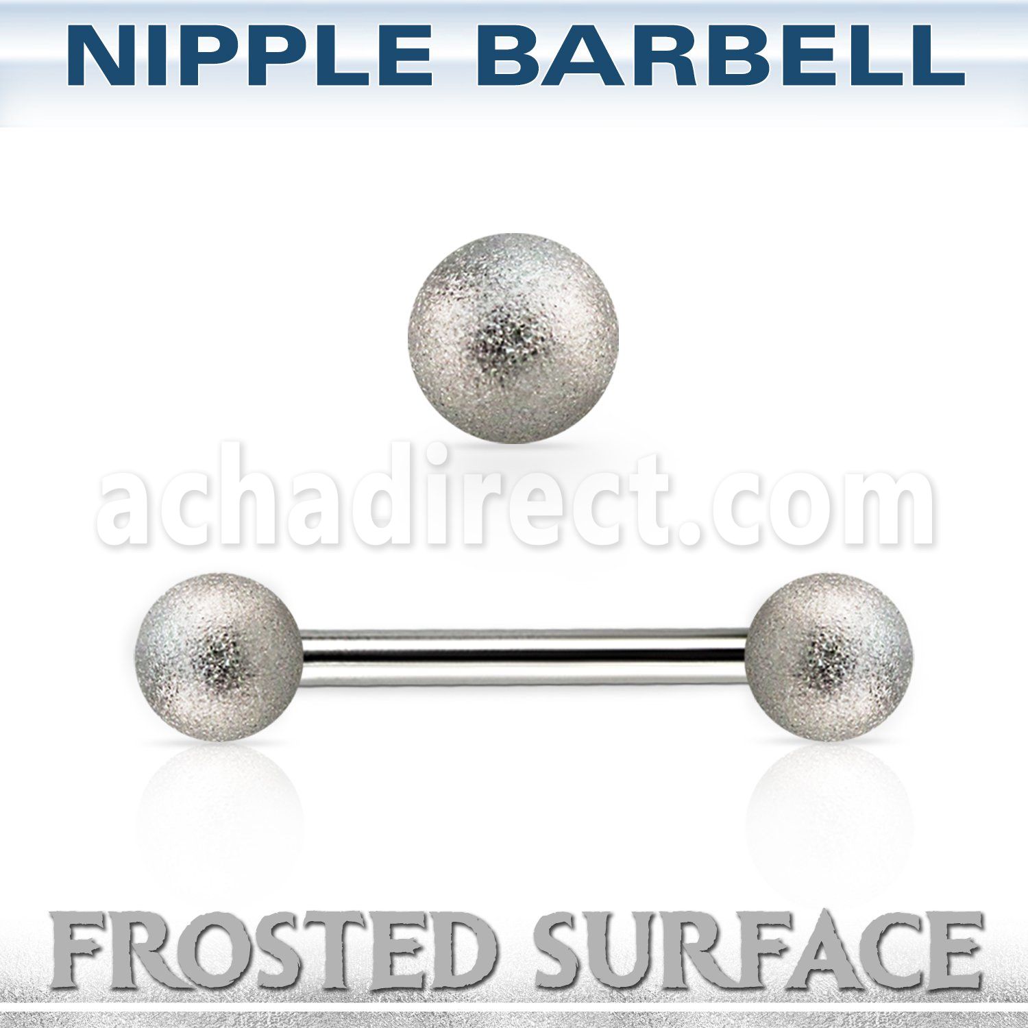 npfo5 steel nipple barbell w 5mm frosted steel balls