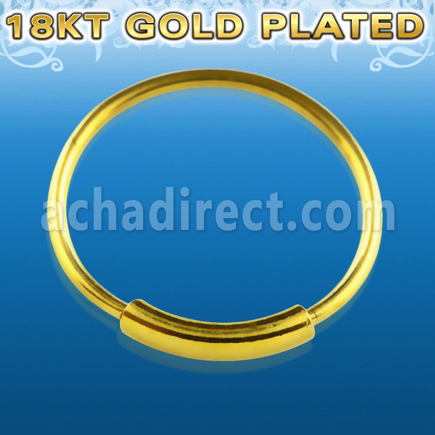 ns03rg 18k gold silver endless nose hoop with diameter 12mm