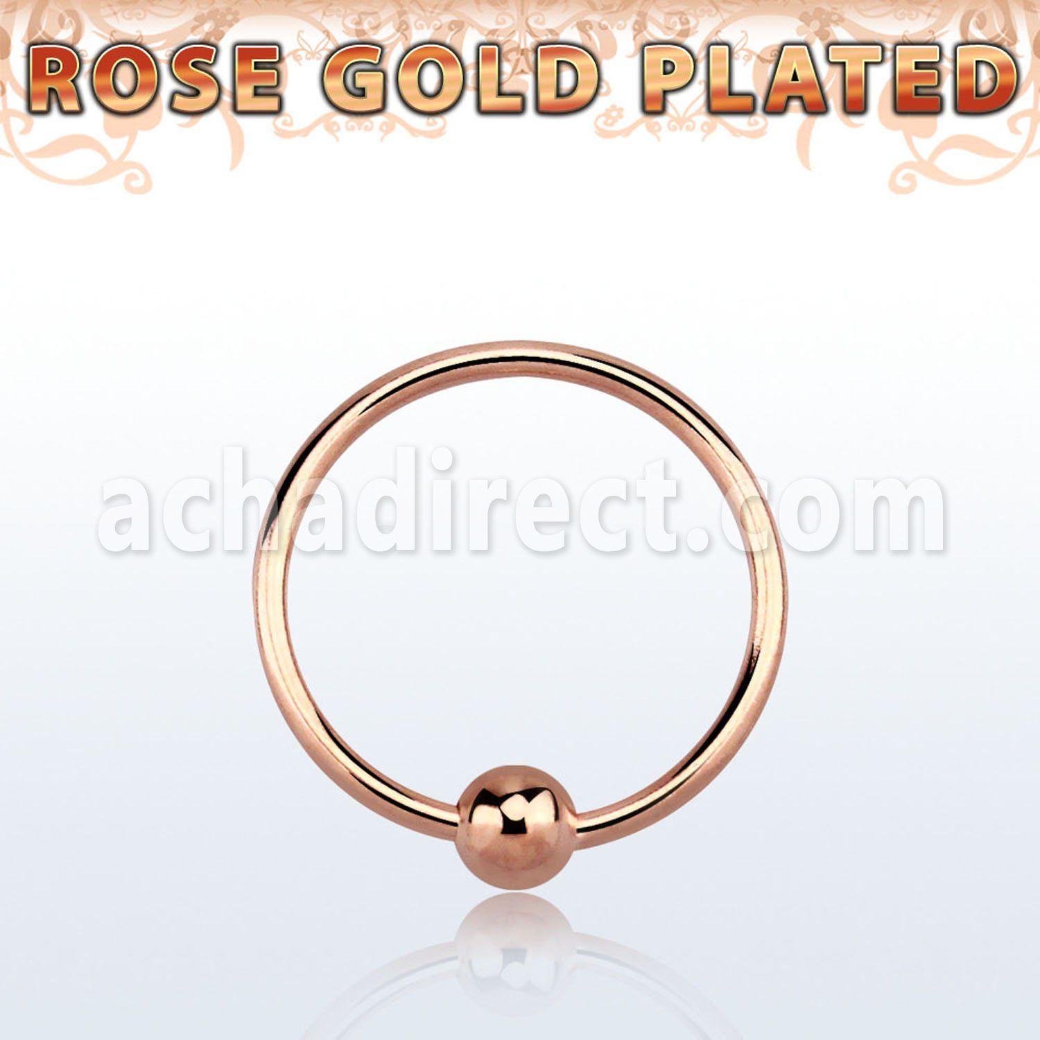 ns05rs rose gold silver nose hoop w ball w diameter of 8mm