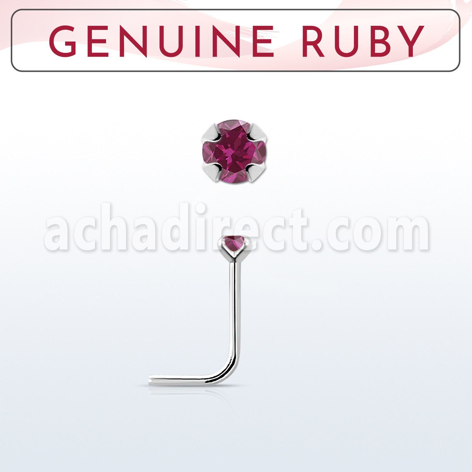nspge5 925 silver nose stud w a ruby stone