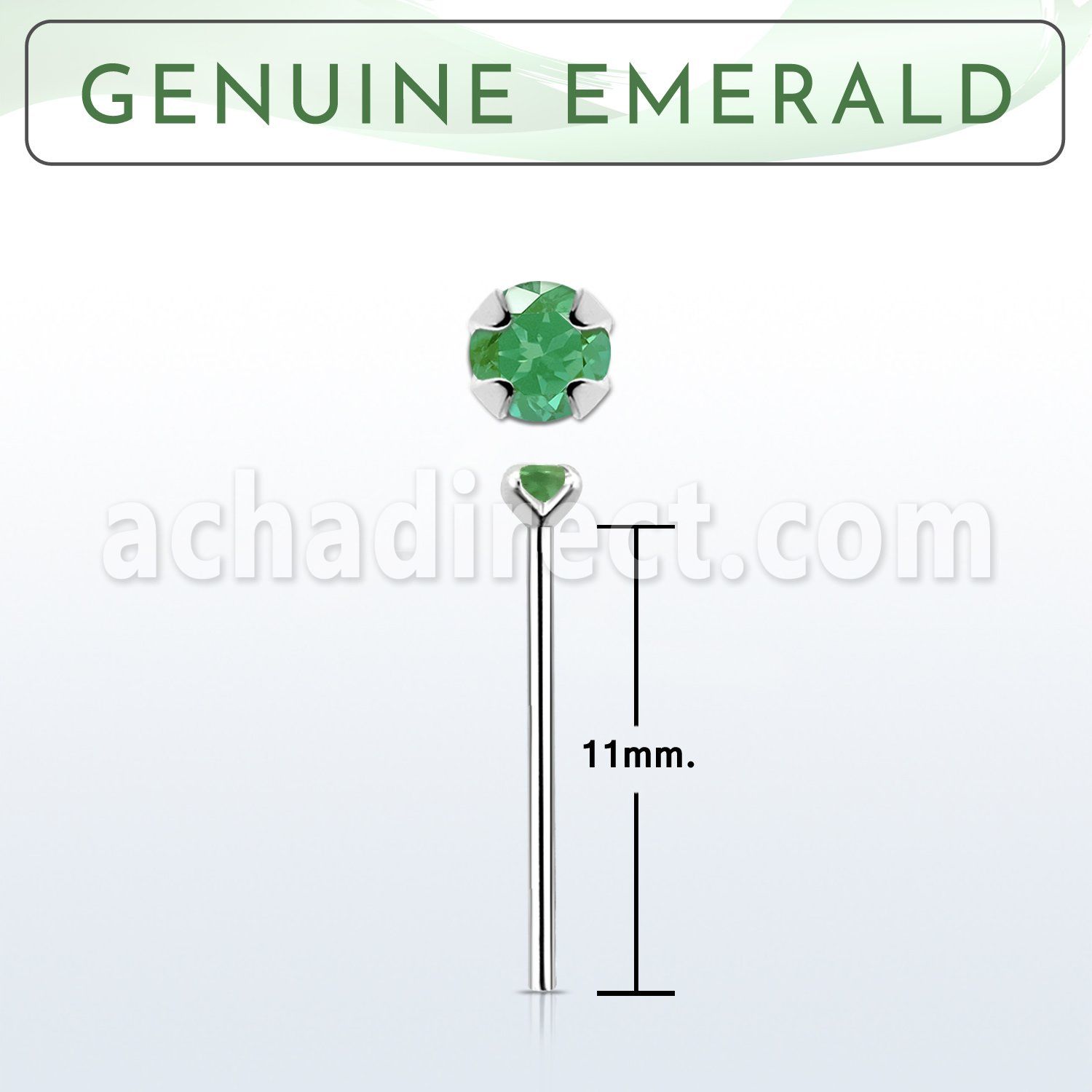 nypge10 925 silver bend it yourself nose stud w a emerald 