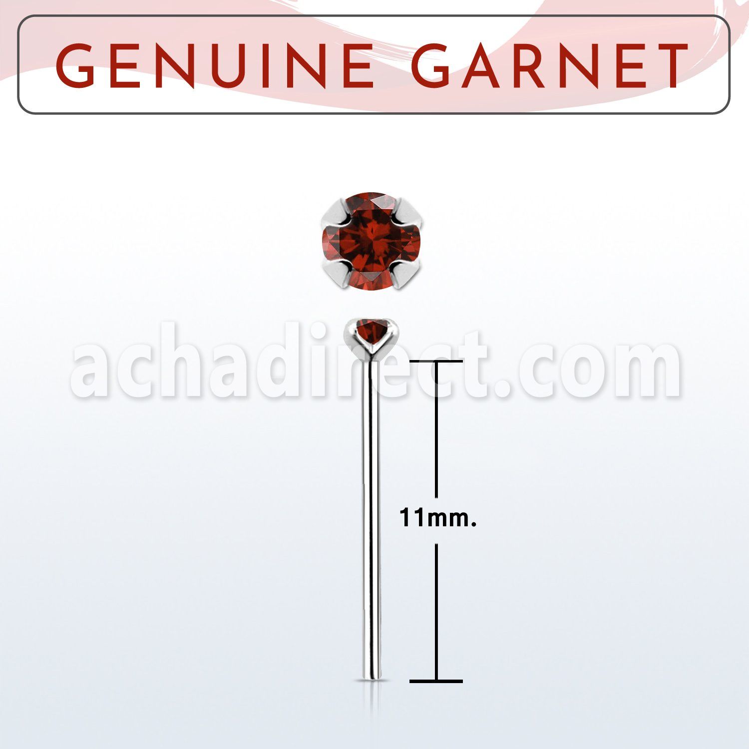 nypge2 925 silver bend it yourself nose stud w a garnet stone