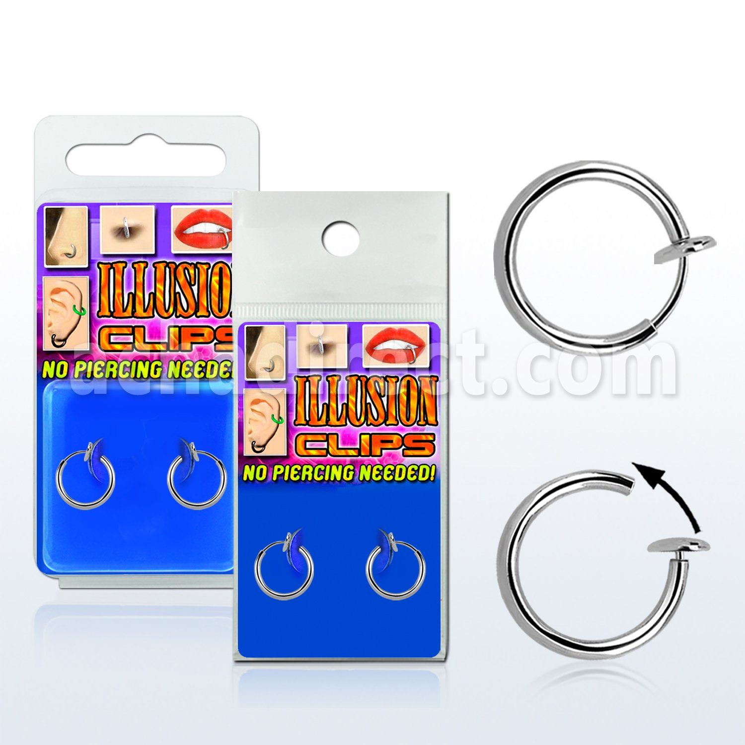 pclpx spring loaded non piercing fake clips size 8mm 12mm