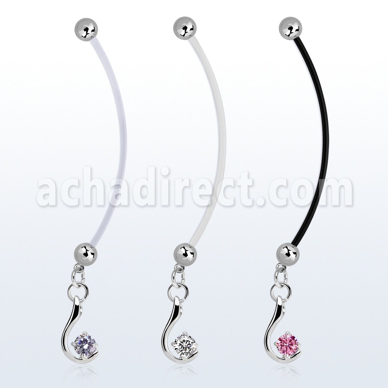pndz730 pregnancy belly ring w dangling with a single cz