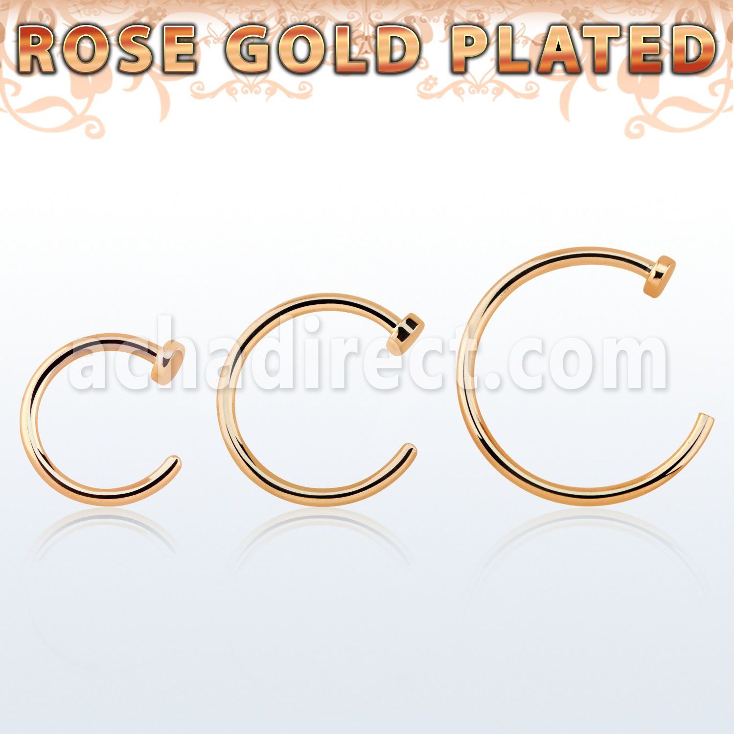 rscln20 rose gold plated silver fake nose clip
