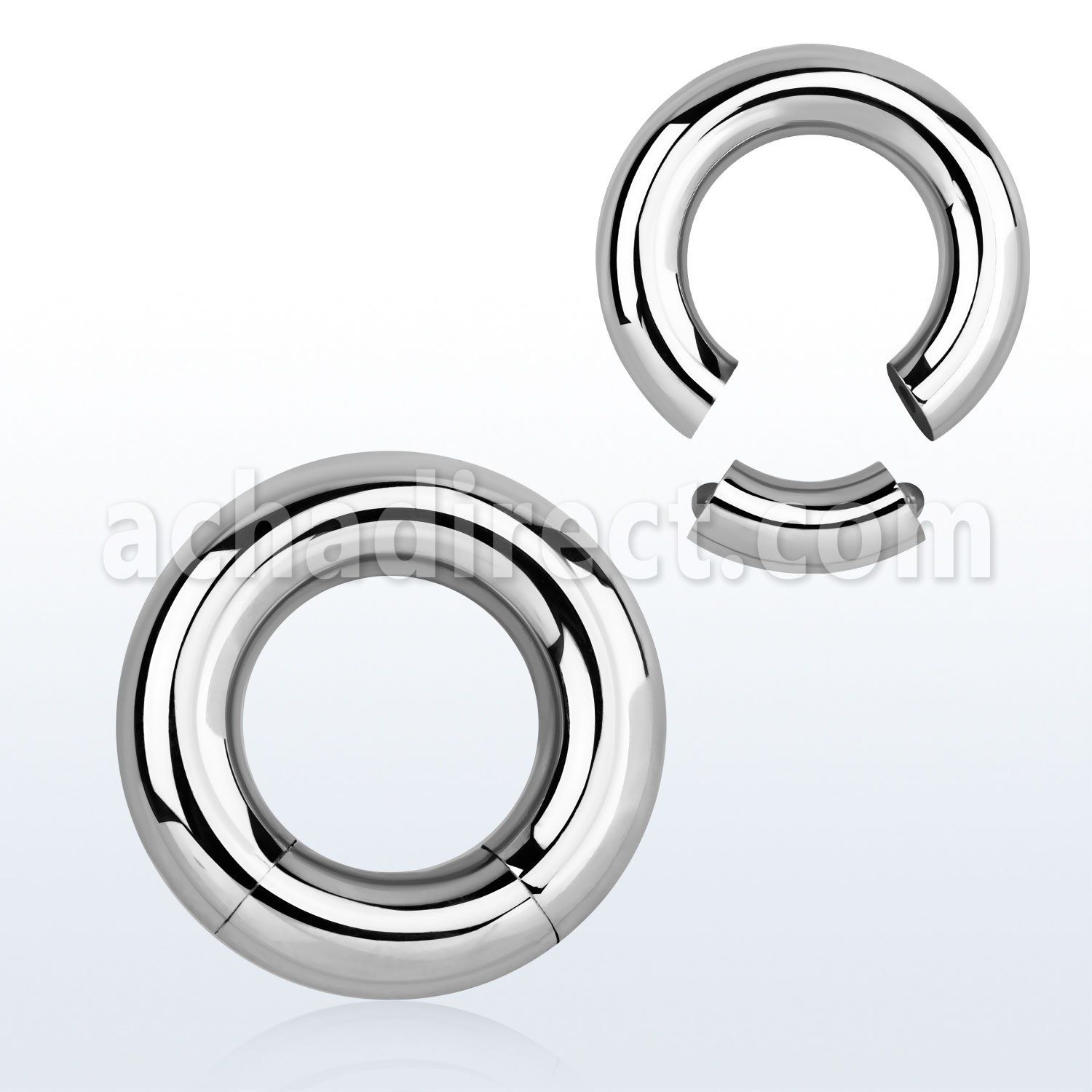 seg2 high polished surgical steel segment ring, 2g (6mm)