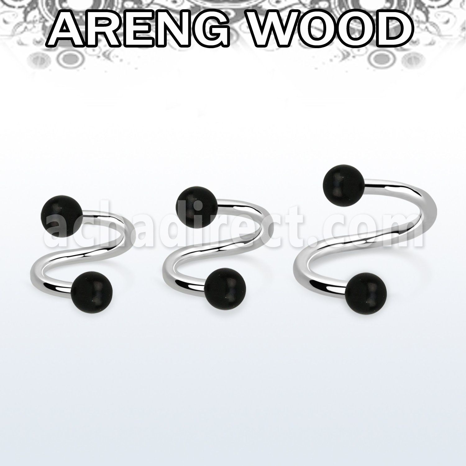 spar5 organic spiral w 316l steel post w 2 5mm areng wood ball