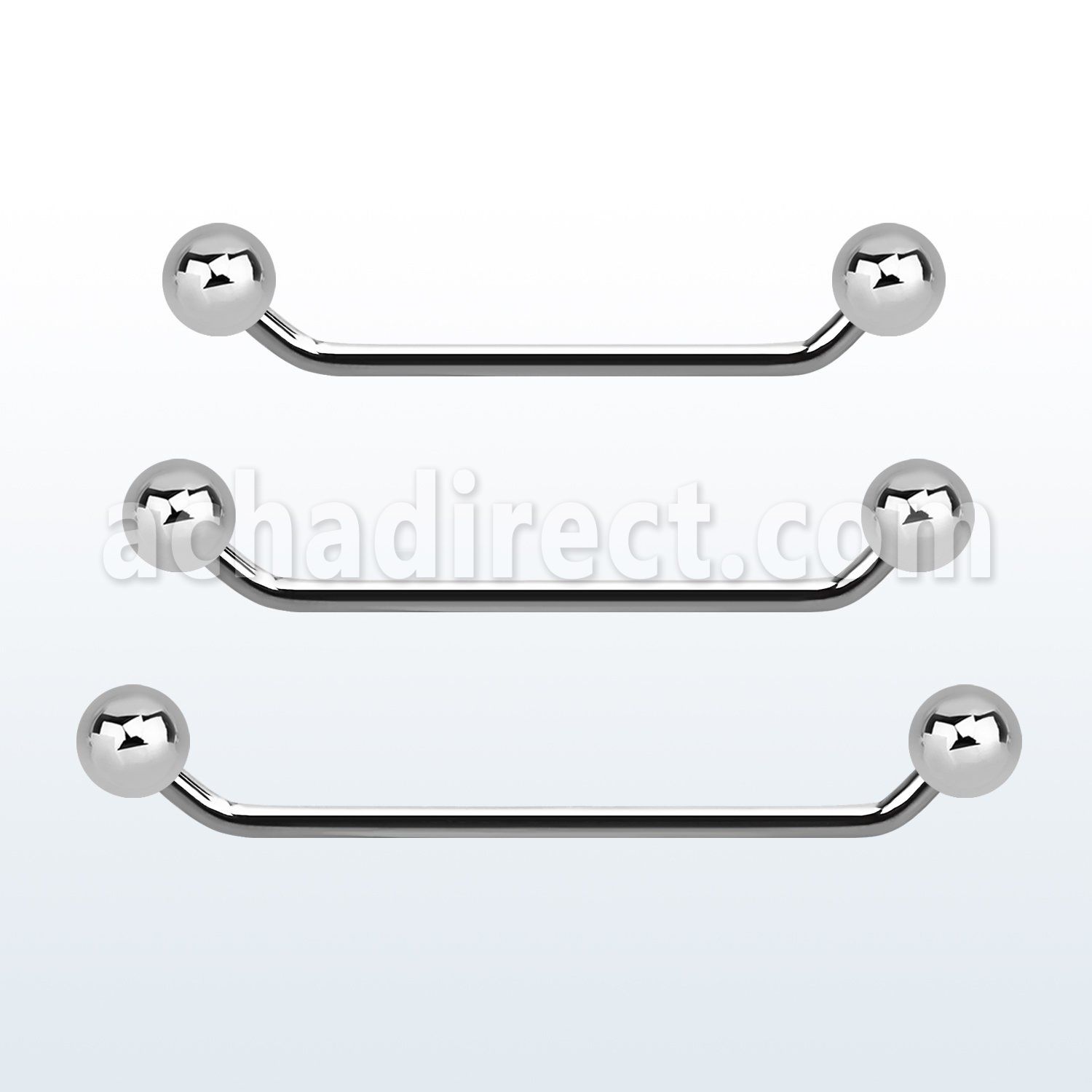 subb14 45 316l steel industrial surface barbell with 5mm balls