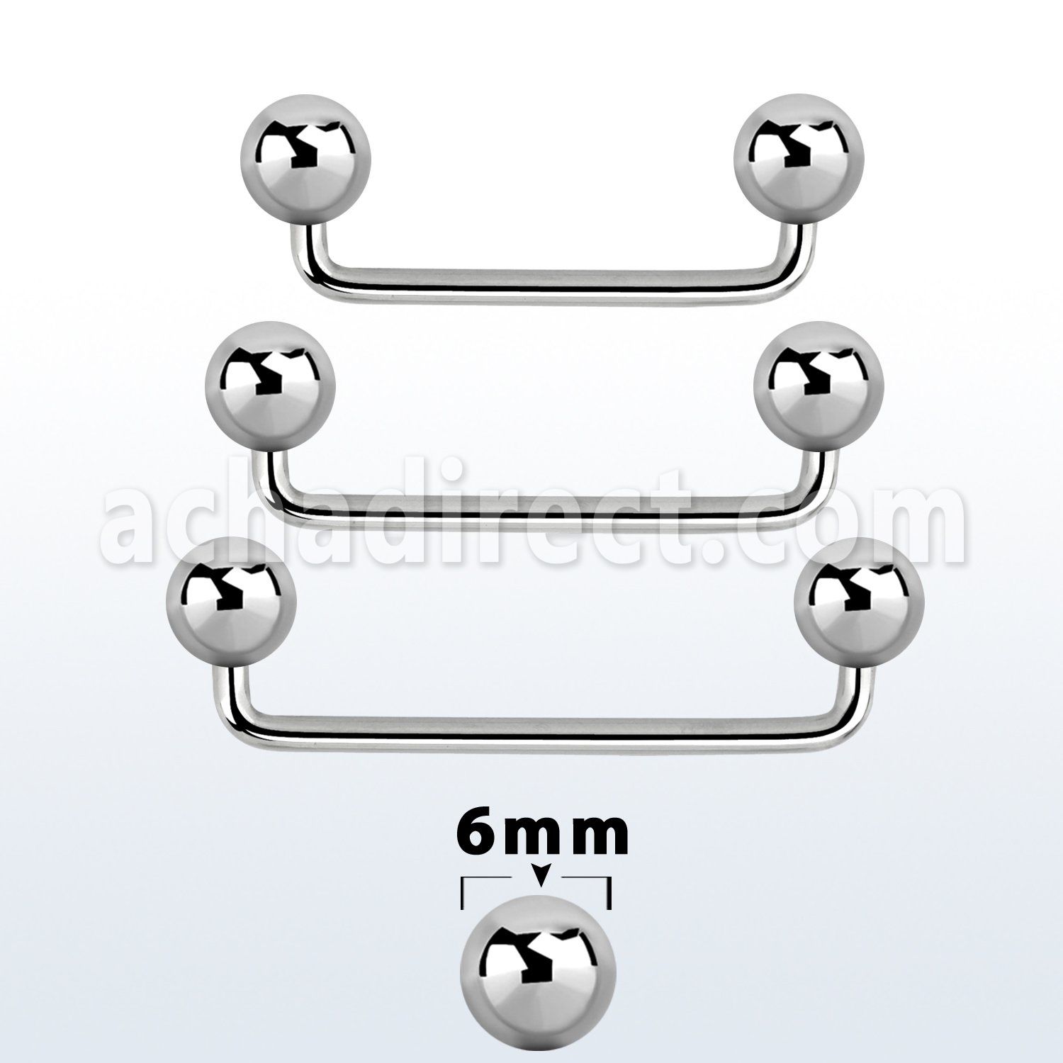 sudb6 90 316l steel industrial surface barbell with 6mm balls