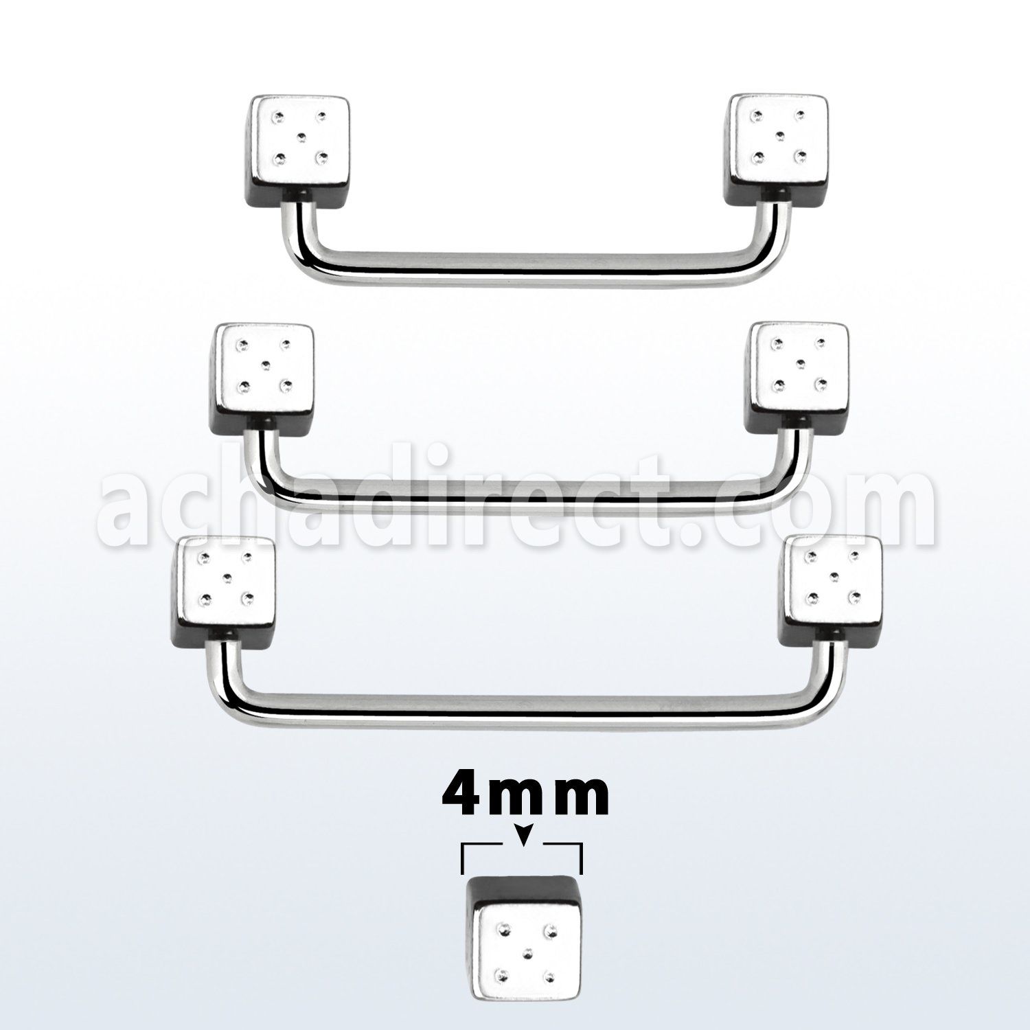 suddi4 90 316l steel industrial surface barbell w 4mm dices