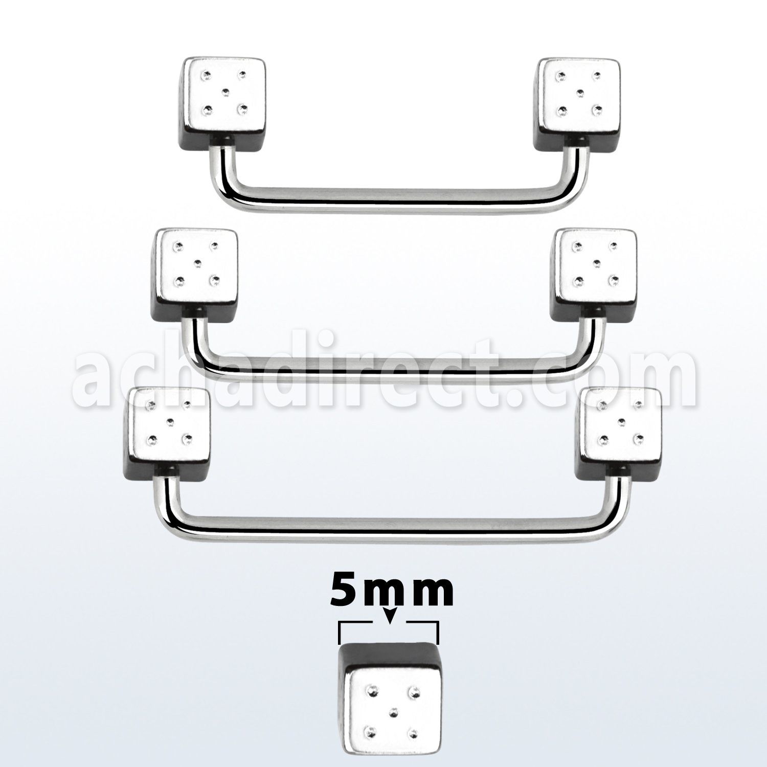 suddi5 90 316l steel industrial surface barbell w 5mm dices