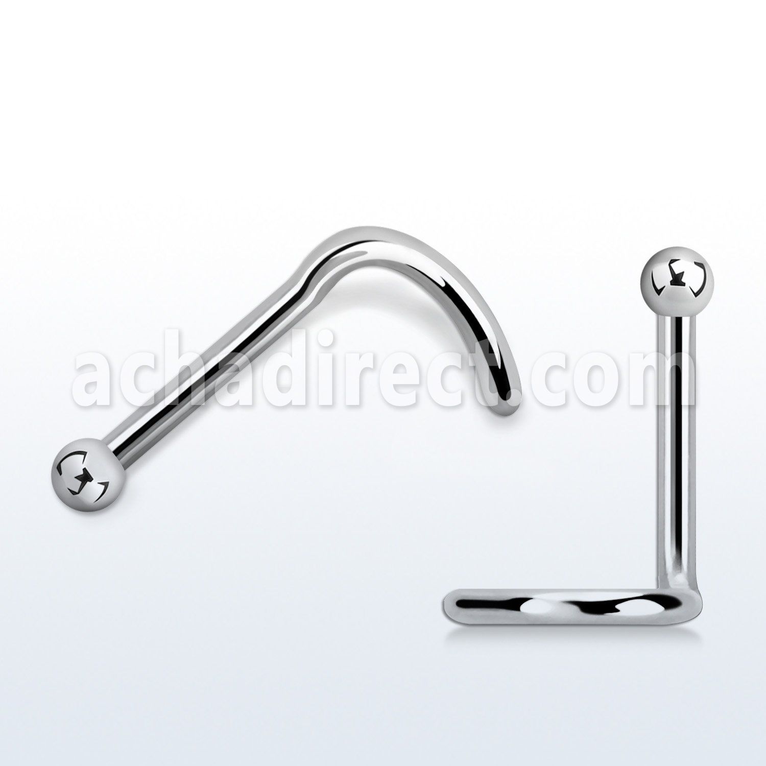 surgical steel nose screw, 20g w 2mm ball shaped top