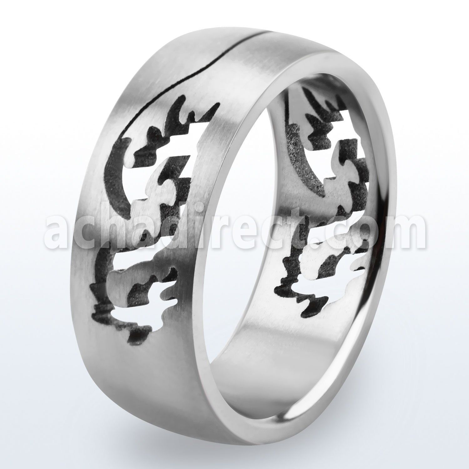 tir10 titanium g23 ring with cut out dragon design