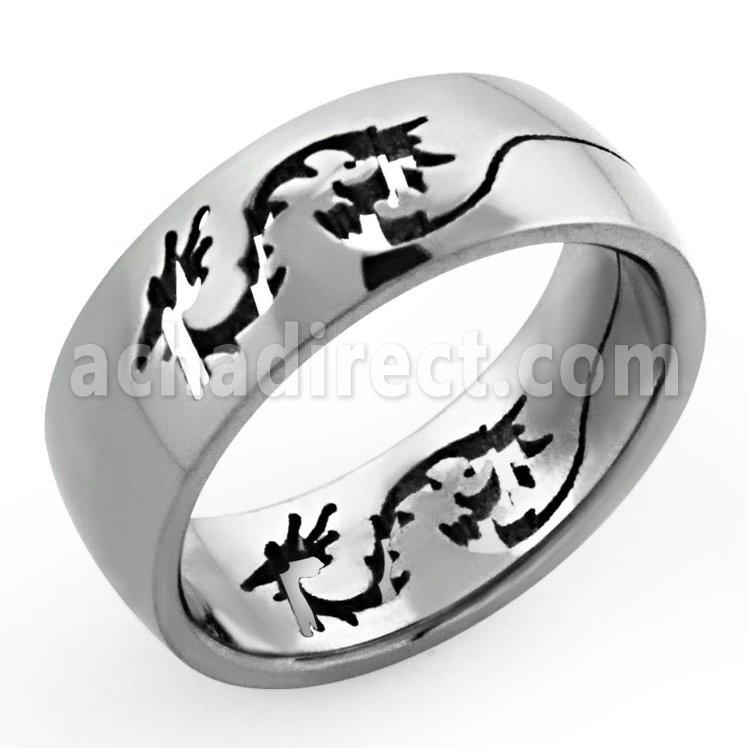 tir10x titanium g23 ring with cut out dragon design
