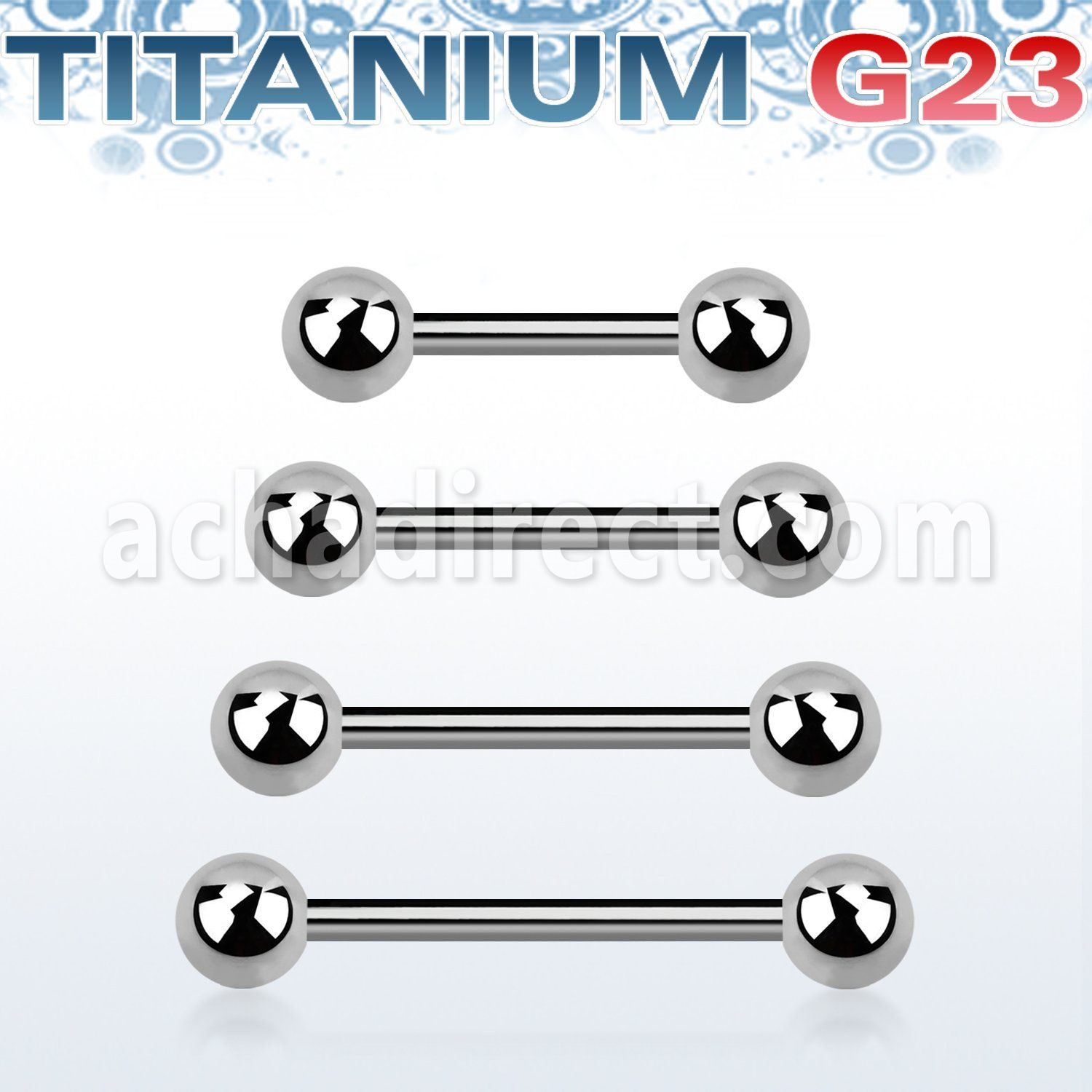 ubbnpg titanium g23 nipple barbell with two 5mm balls
