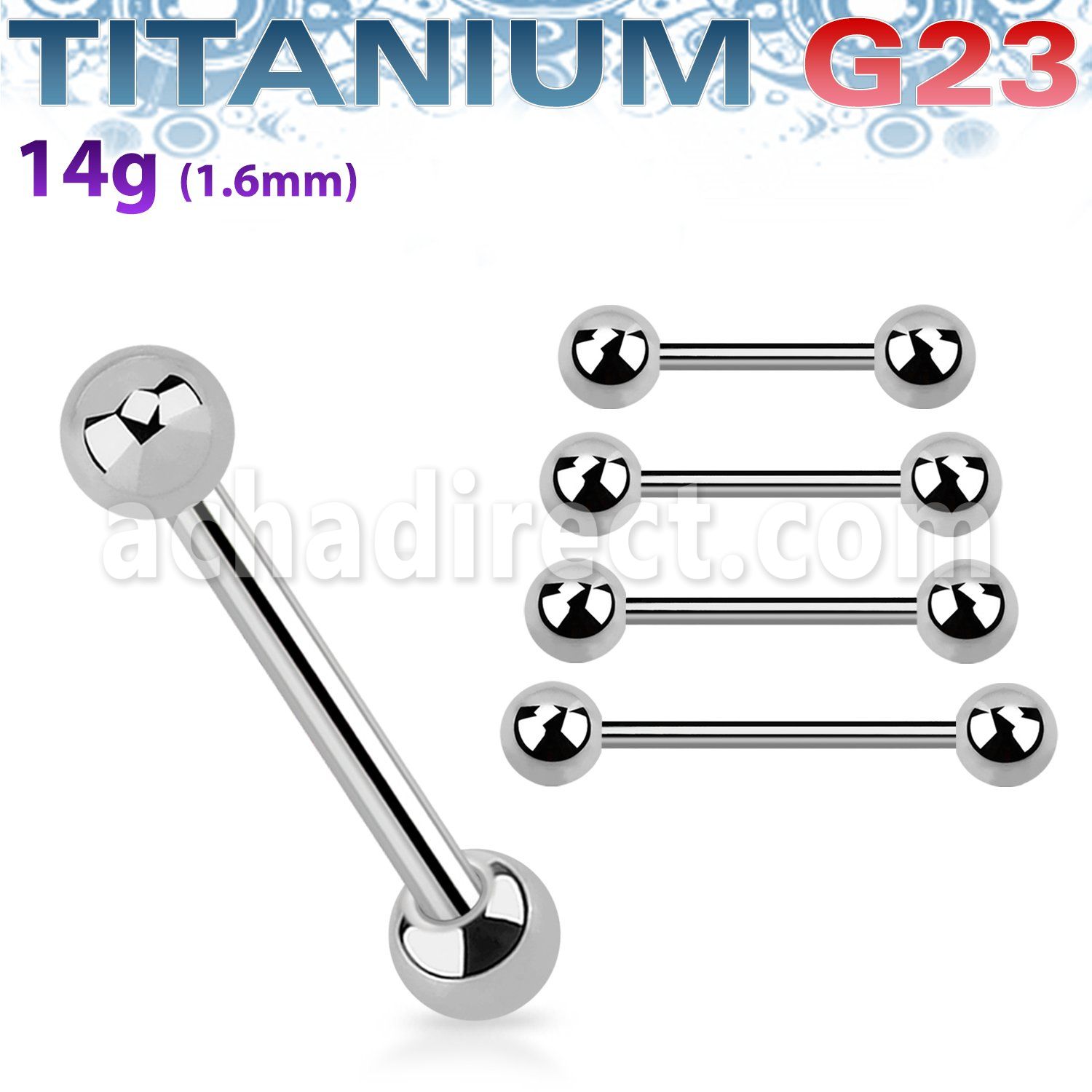 ubbnps titanium g23 nipple barbell with two 4mm balls