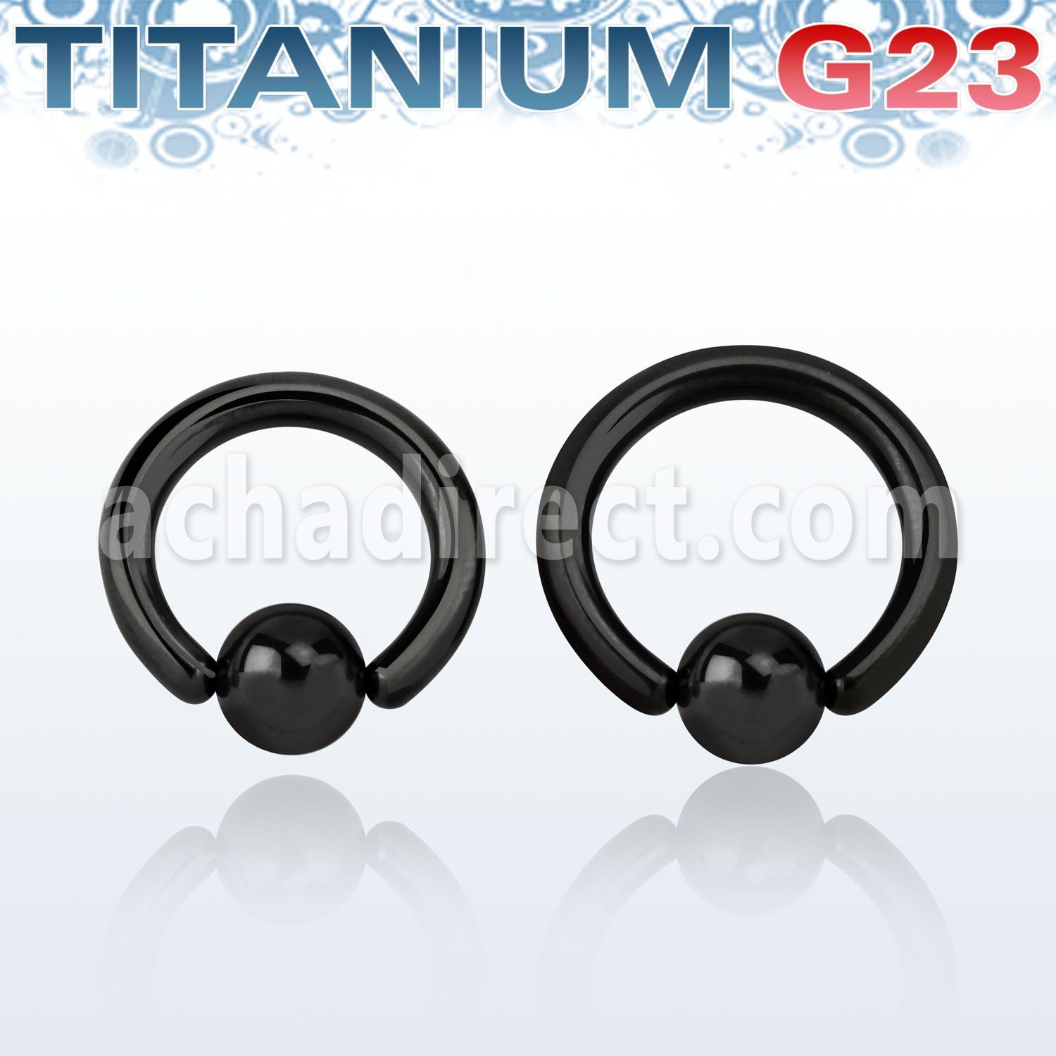 ubcrt8 black anodized titanium g23 ball closure ring w 8mm ball