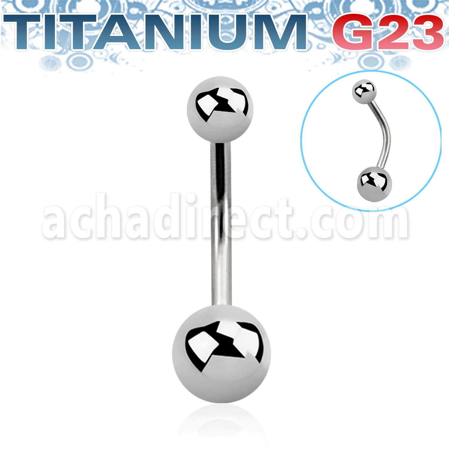 ubns titanium g23 belly banana with 5 6mm steel ball