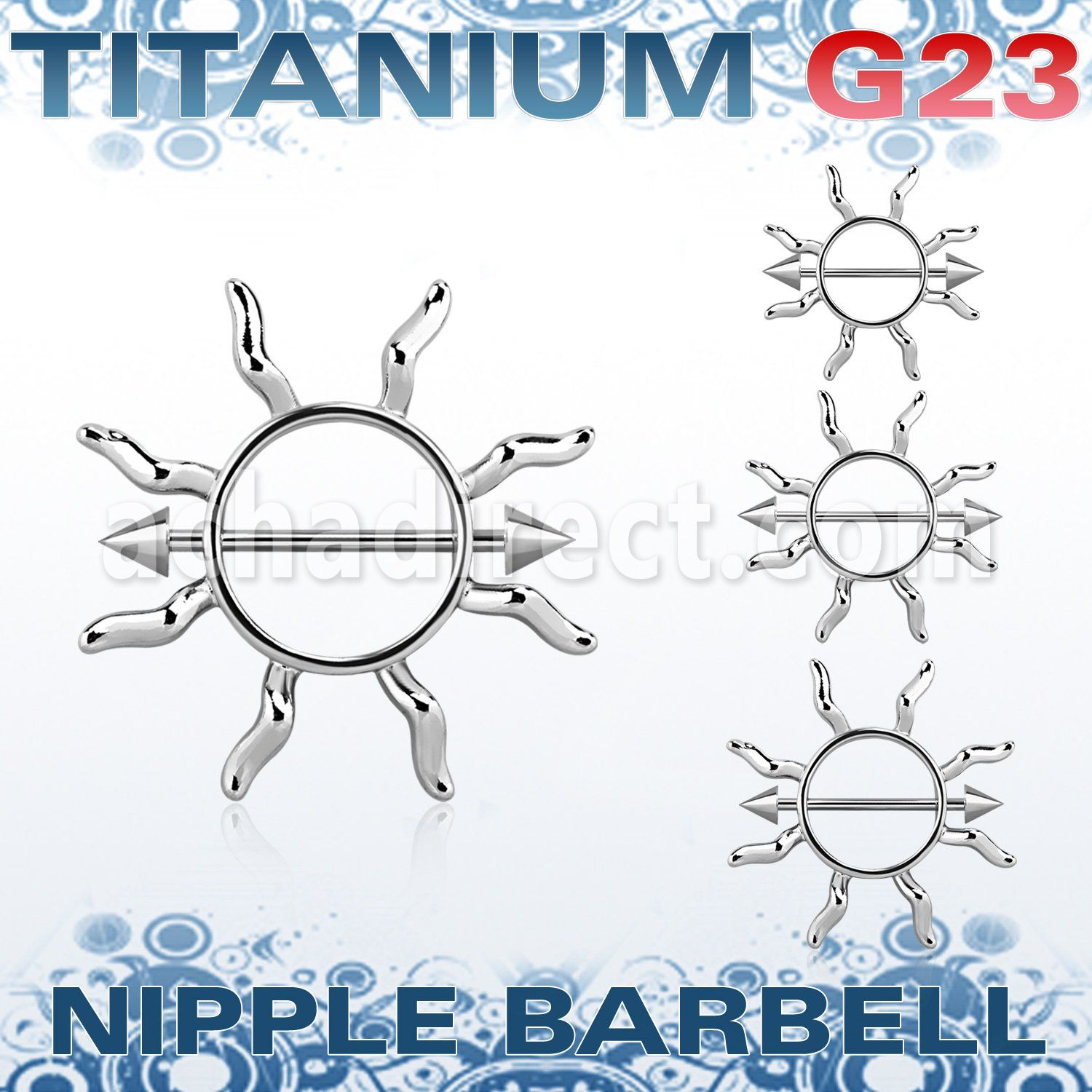 ucnp104 j jackson nipple shield w titanium g23 barbell w cones