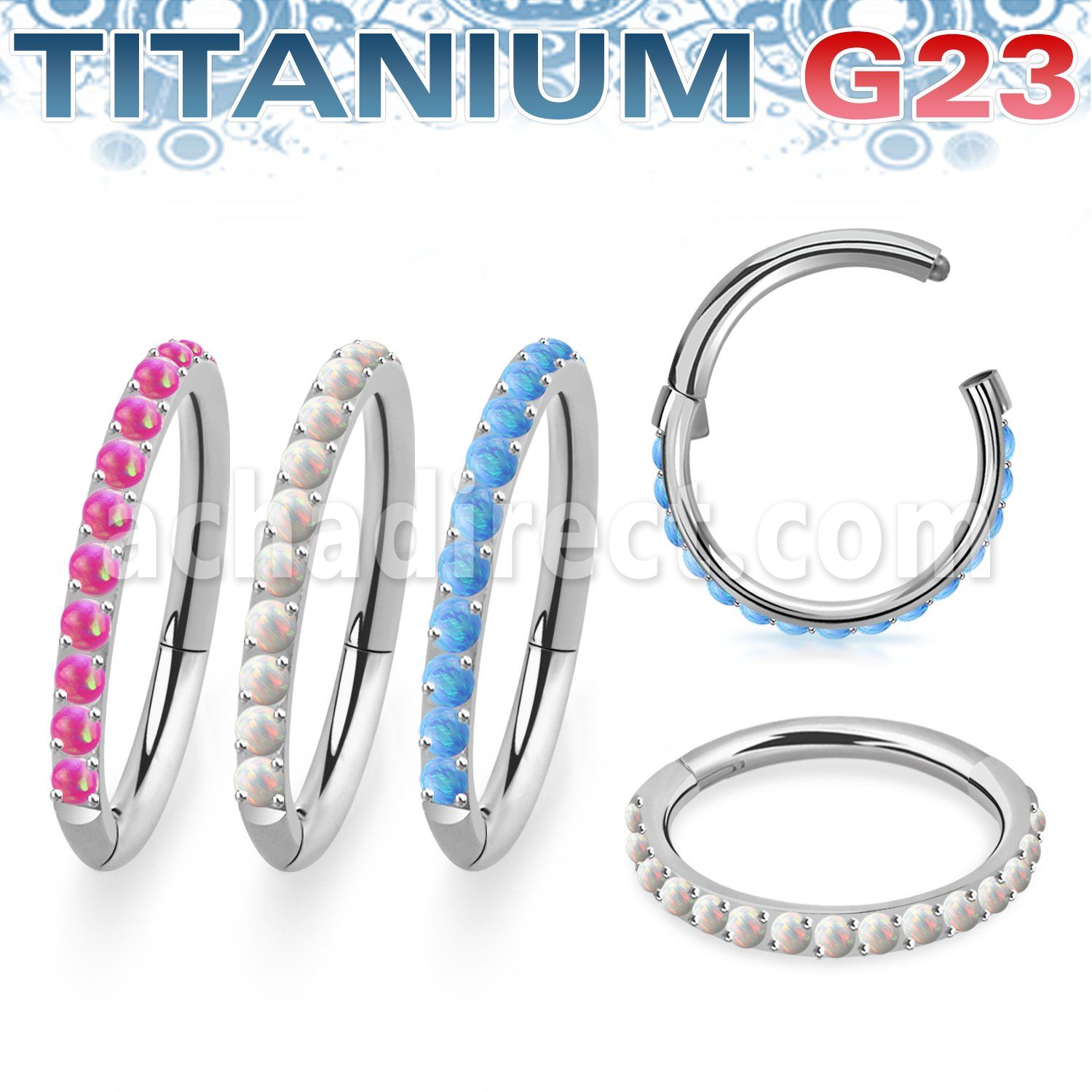 usgsh10op titanium hinged segment ring 16g outward cnc opals
