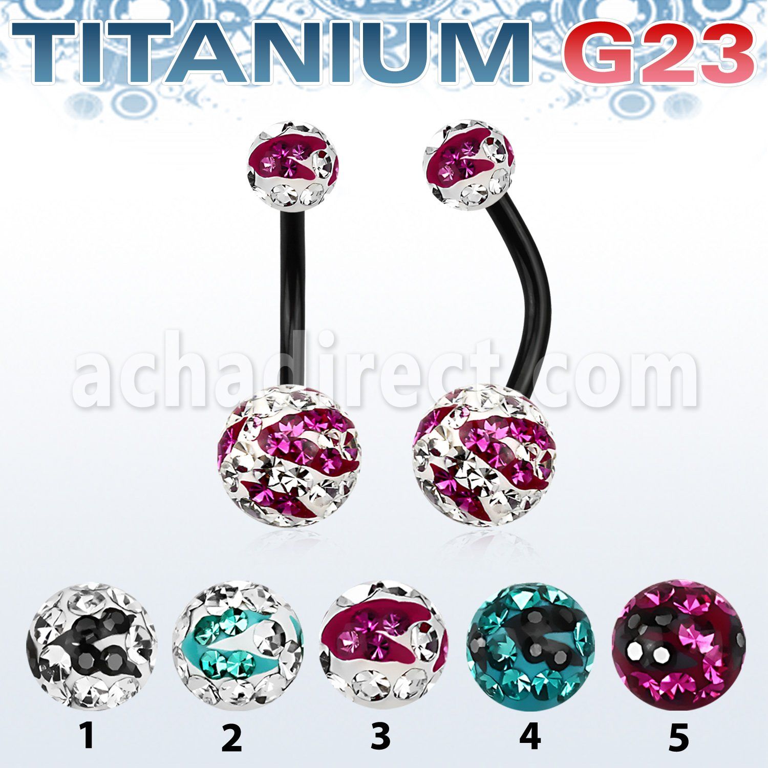 utbnfrgc black titanium banana w 58mm multicrystal zebra ball 