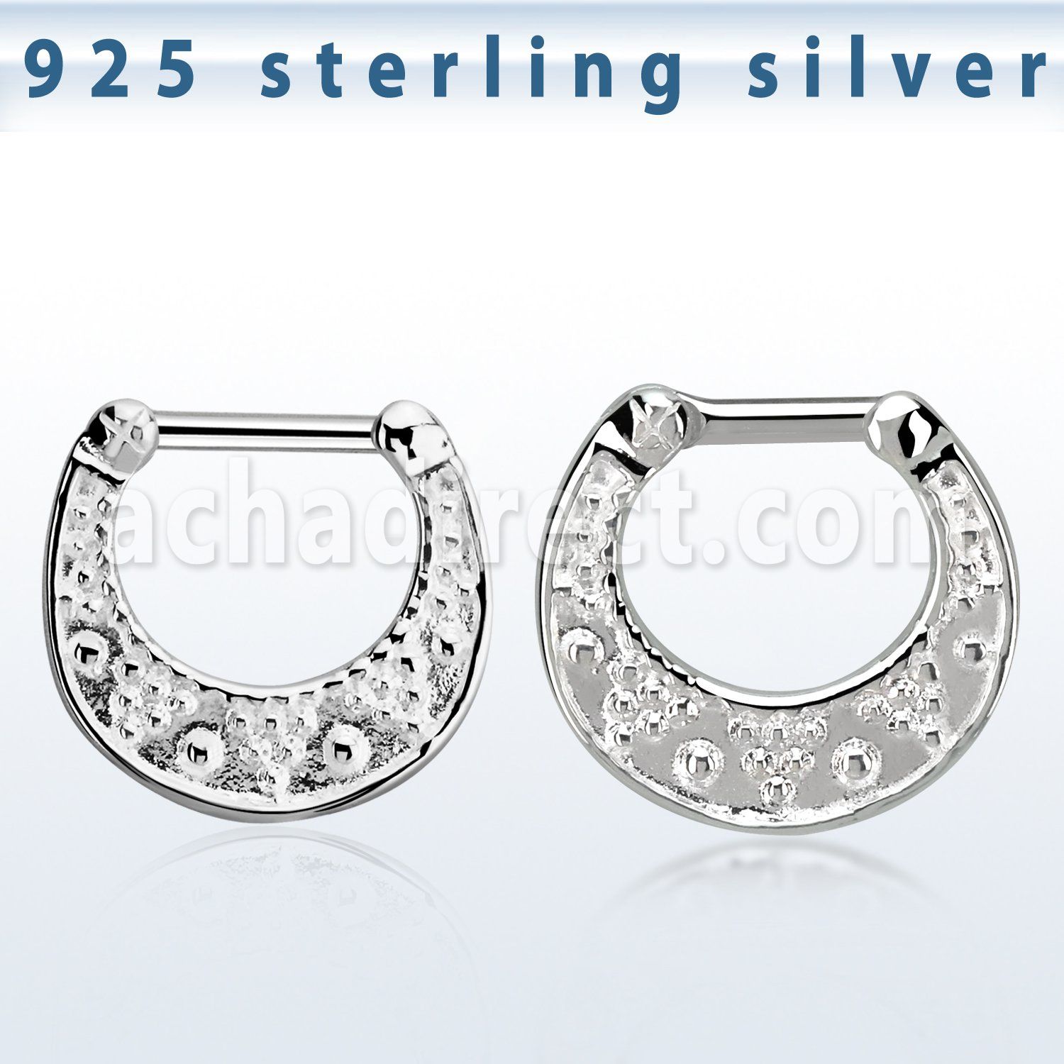 vsepf14 925 silver septum clicker w 1.2mm 316l steel closure bar