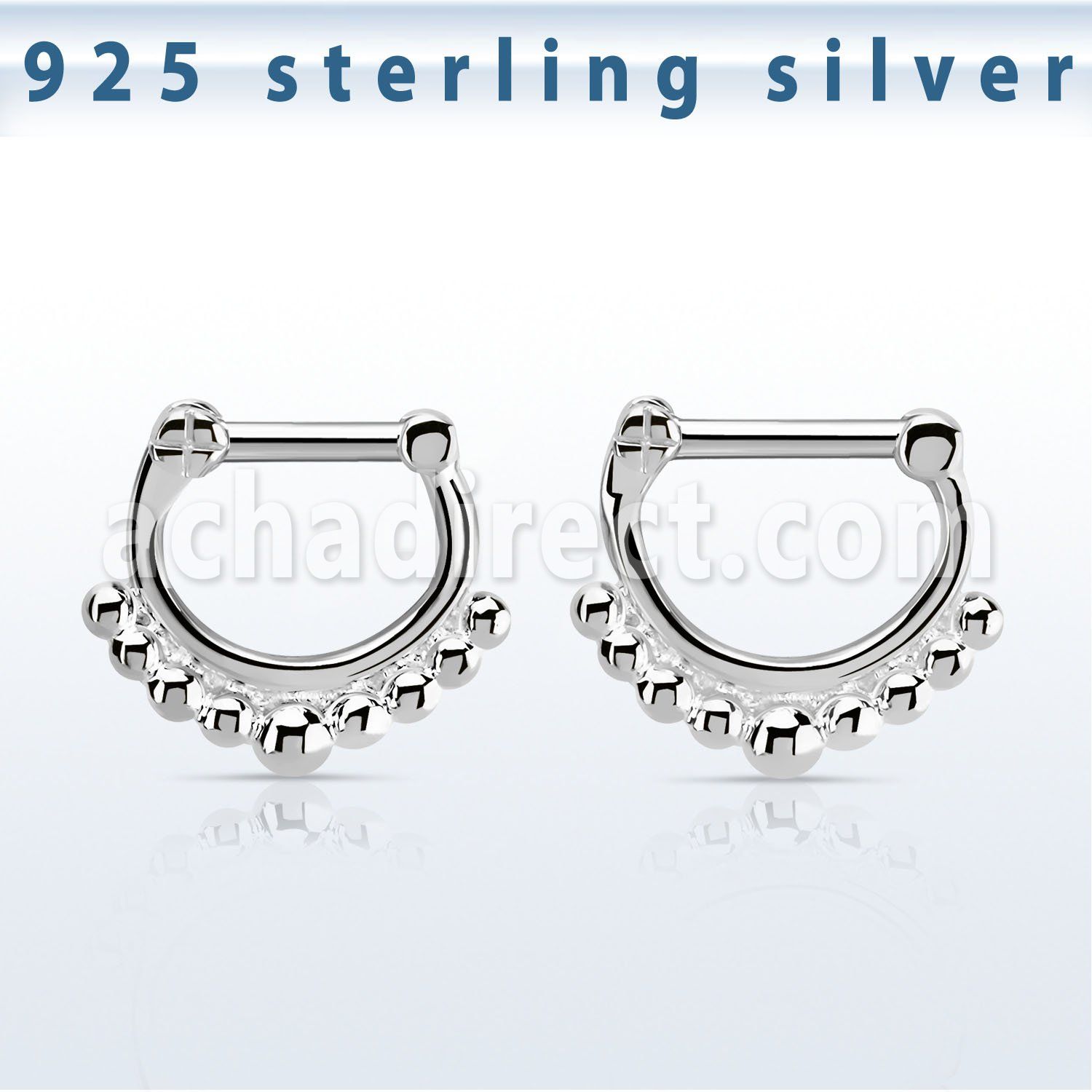 vsepn14 silver septum clicker 14g w big balls