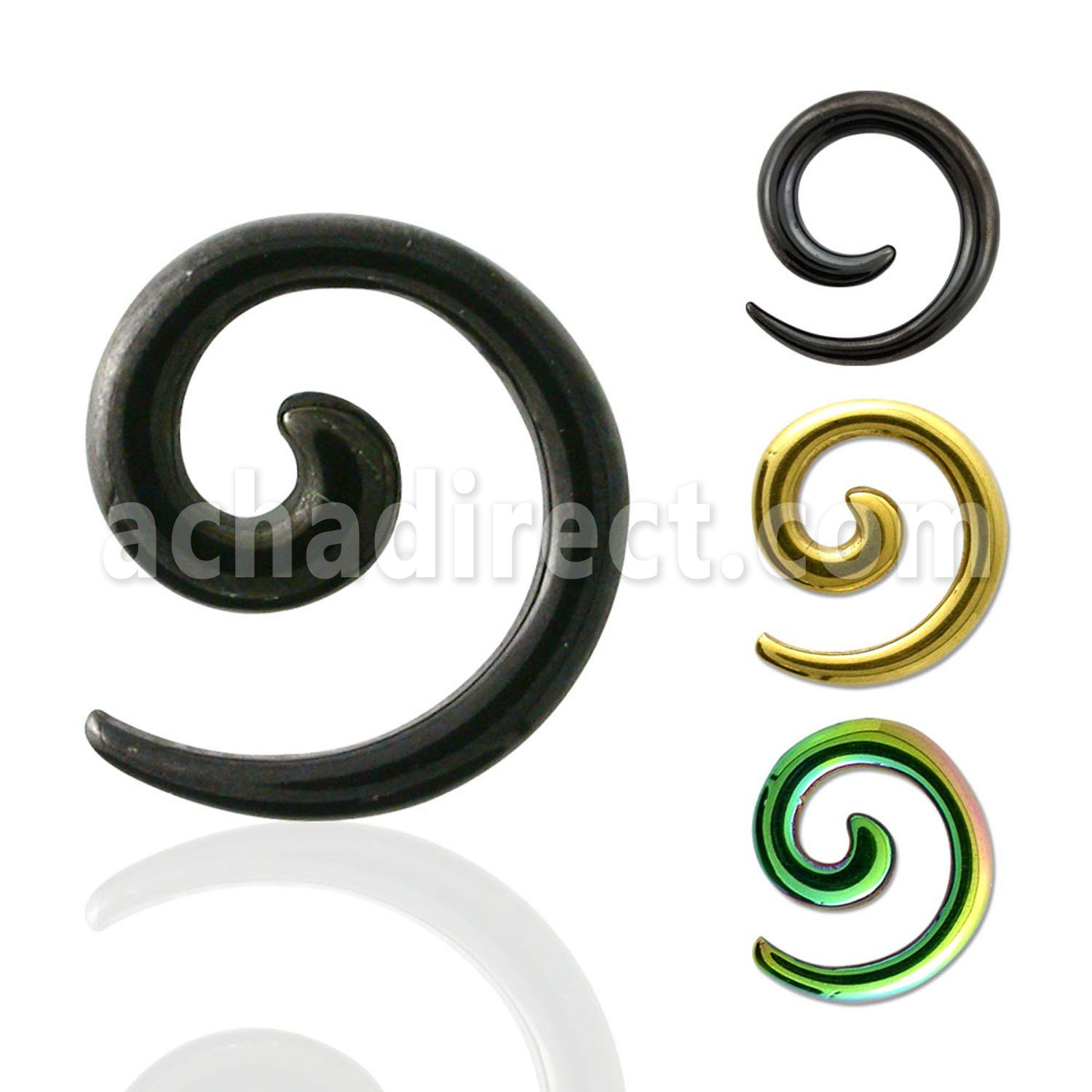 wspgt anodized 316l steel coil taper expander 10g to 0g