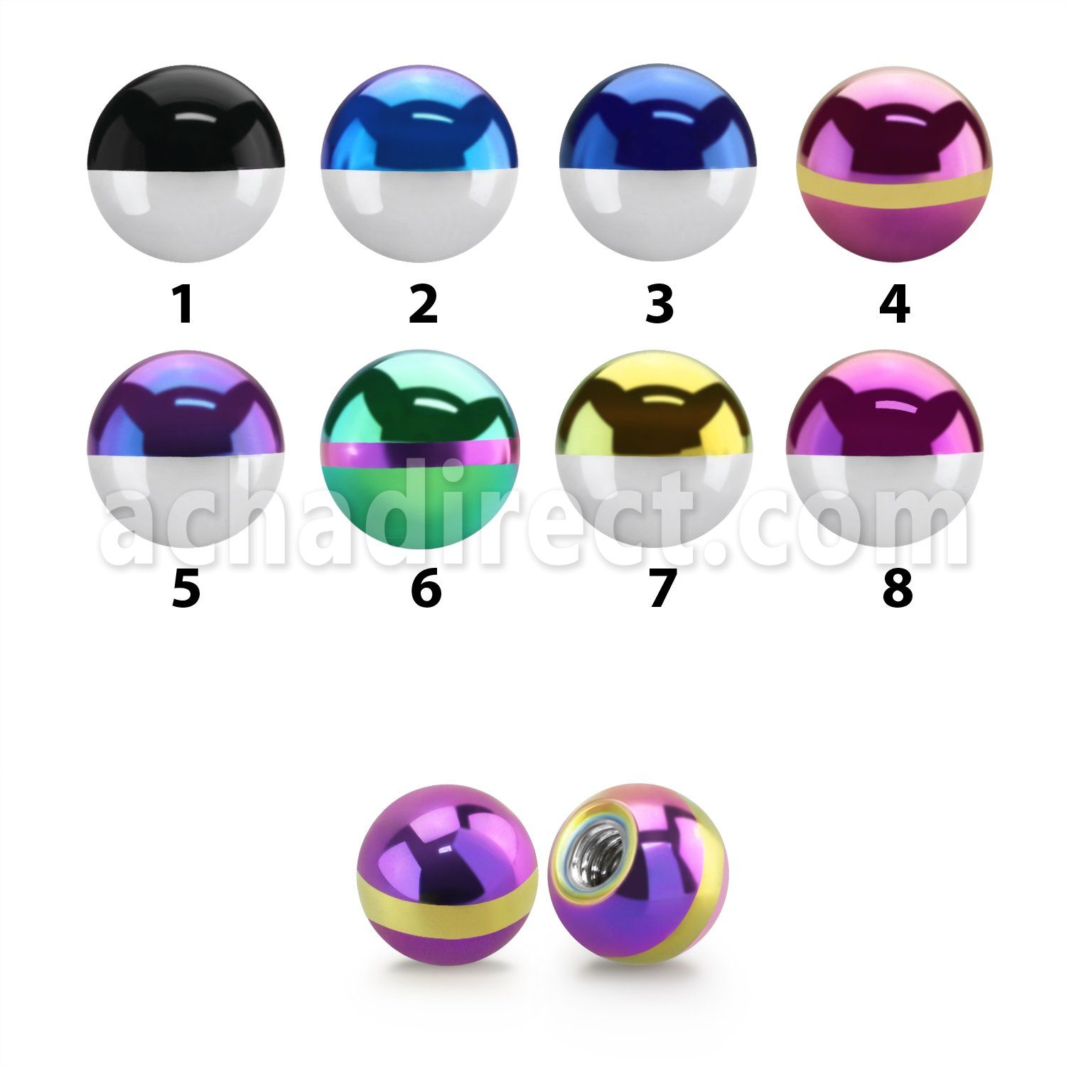 xbmt3 pack of 3mm zebra striped pvd 316l steel balls