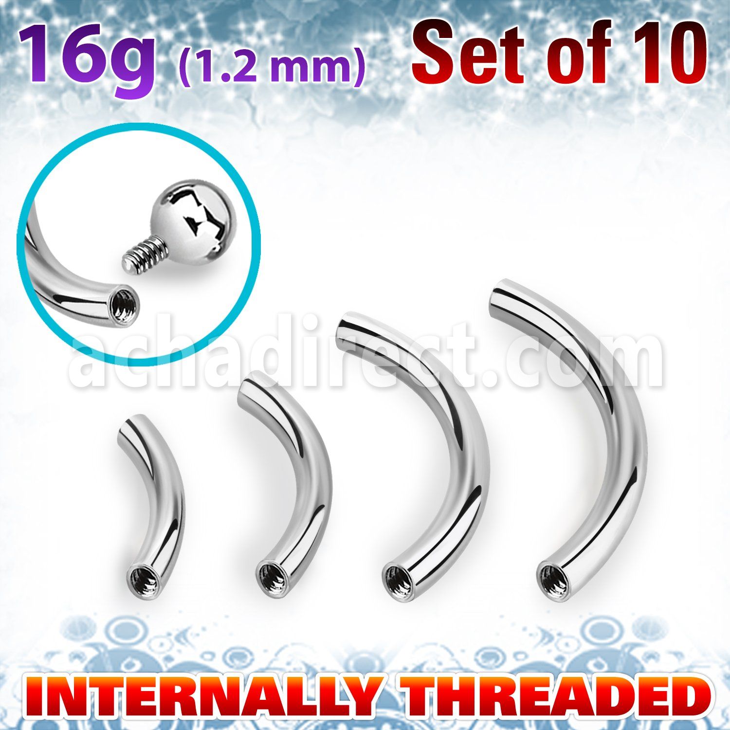 xbn16gin 316l steel banana posts with internal threading, 1.2mm