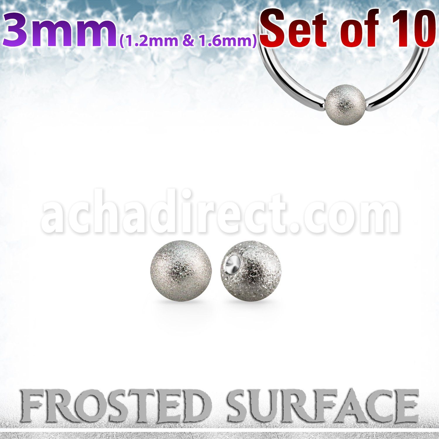 xdpfob3 set w 10  3mm steel dimple balls w frosted surface