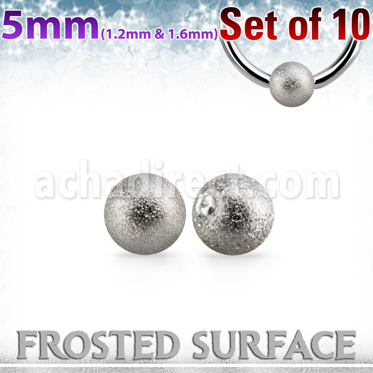 xdpfob5 set w 10  5mm steel dimple balls w frosted surface