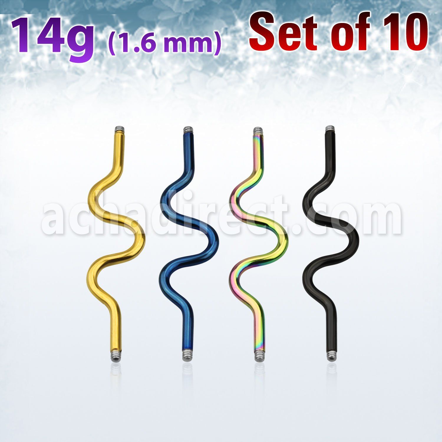 xinta14g anodized 316l steel industrial zig zag barbell post