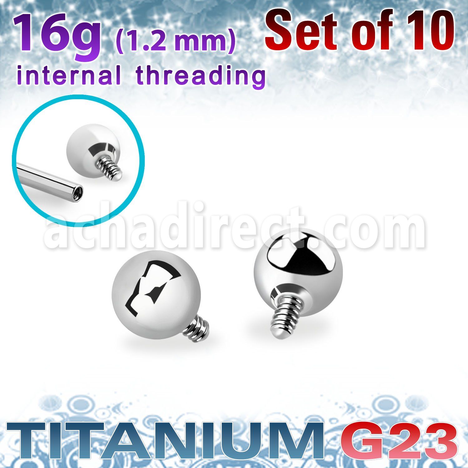 xubal3i titanium g23 3mm balls internally threaded posts