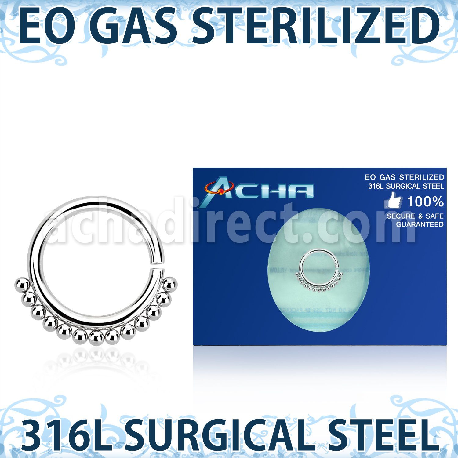 zsepn sterilized annealed steel septum ring lined balls