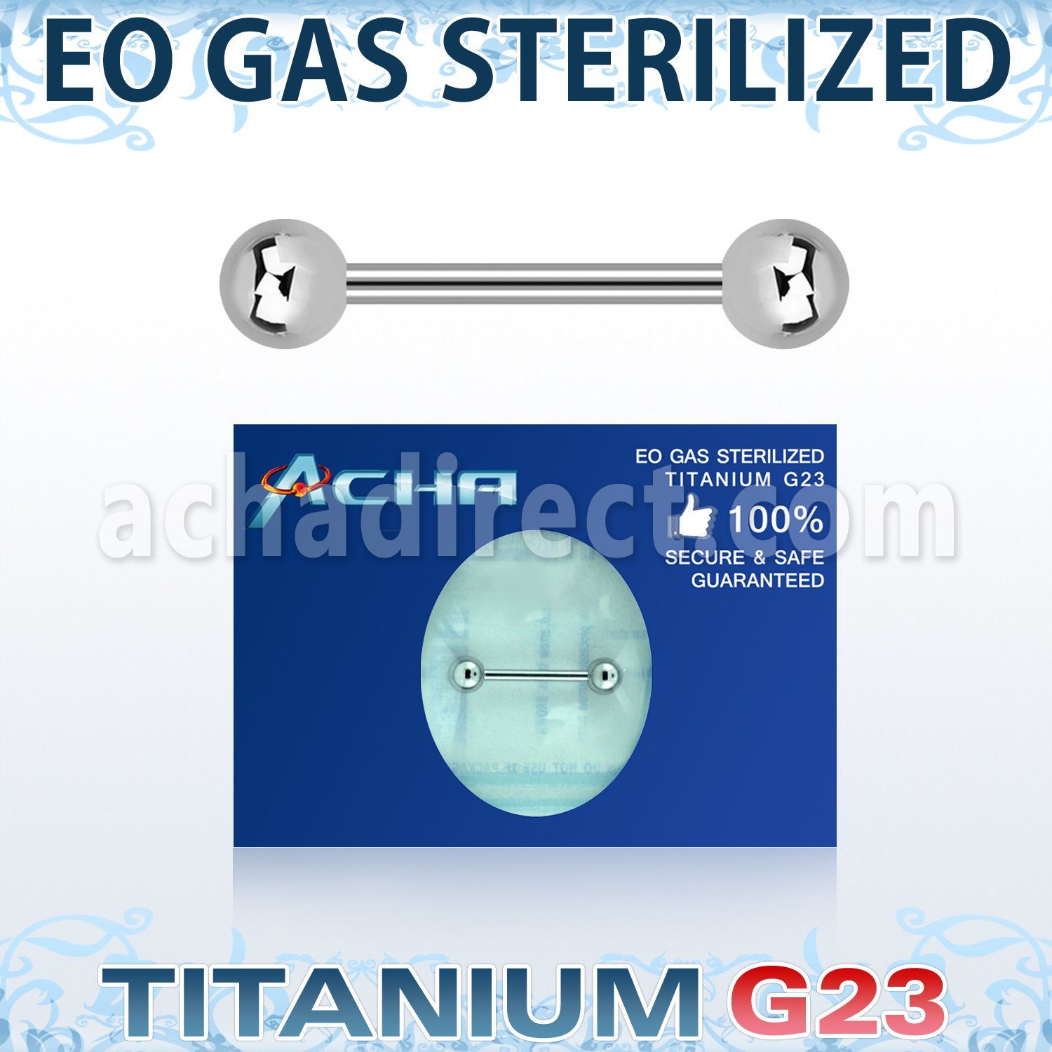 zubbnpg sterilized titanium g23 nipple barbell with 5mm balls